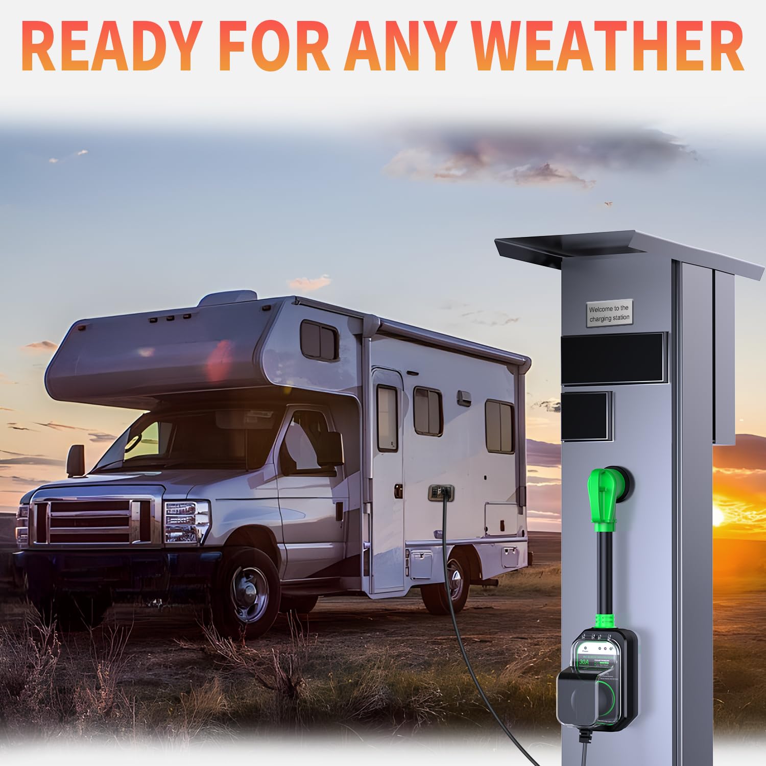 Geargo Rv Surge Protectors 30 Amp, 9500 Joules Rv Circuit Analyzer, Ip68 Surge Voltage Protection, Rv Adapter Plug For Camper (G