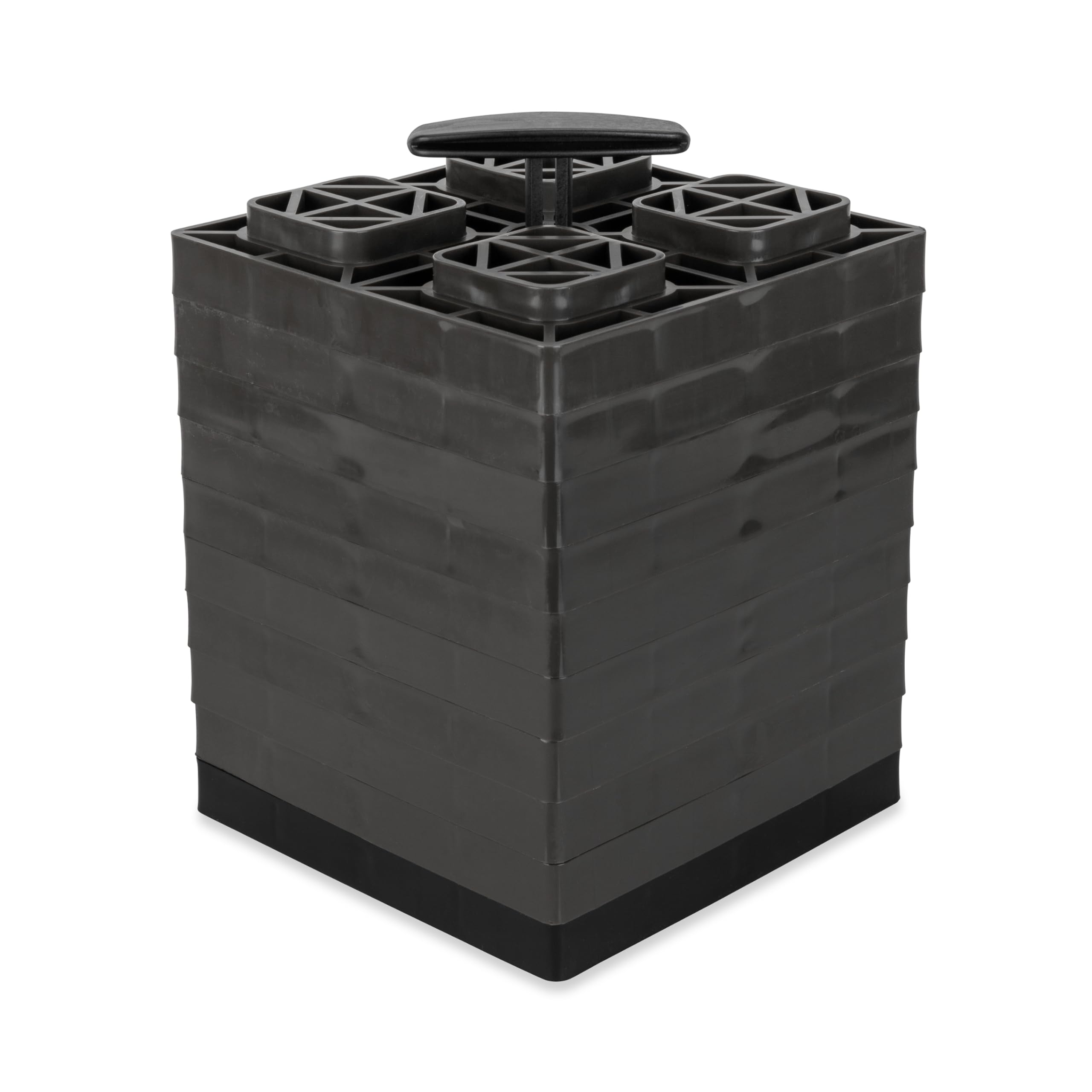 Camco Fasten Camper/Rv Leveling Blocks - Features Interlocking Design For Customizable Height - Carrying Handle Twists To Secure