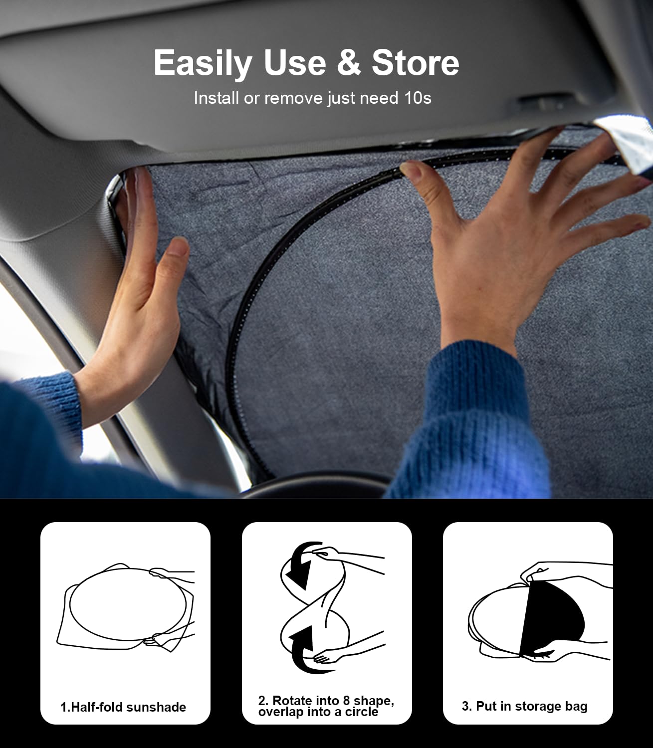 Insauto For Accord 2025 Windshield Sun Shade Sunshade Protector For Honda Accord 2021 2022 2023 2024 Windshield Cover Sun Visor