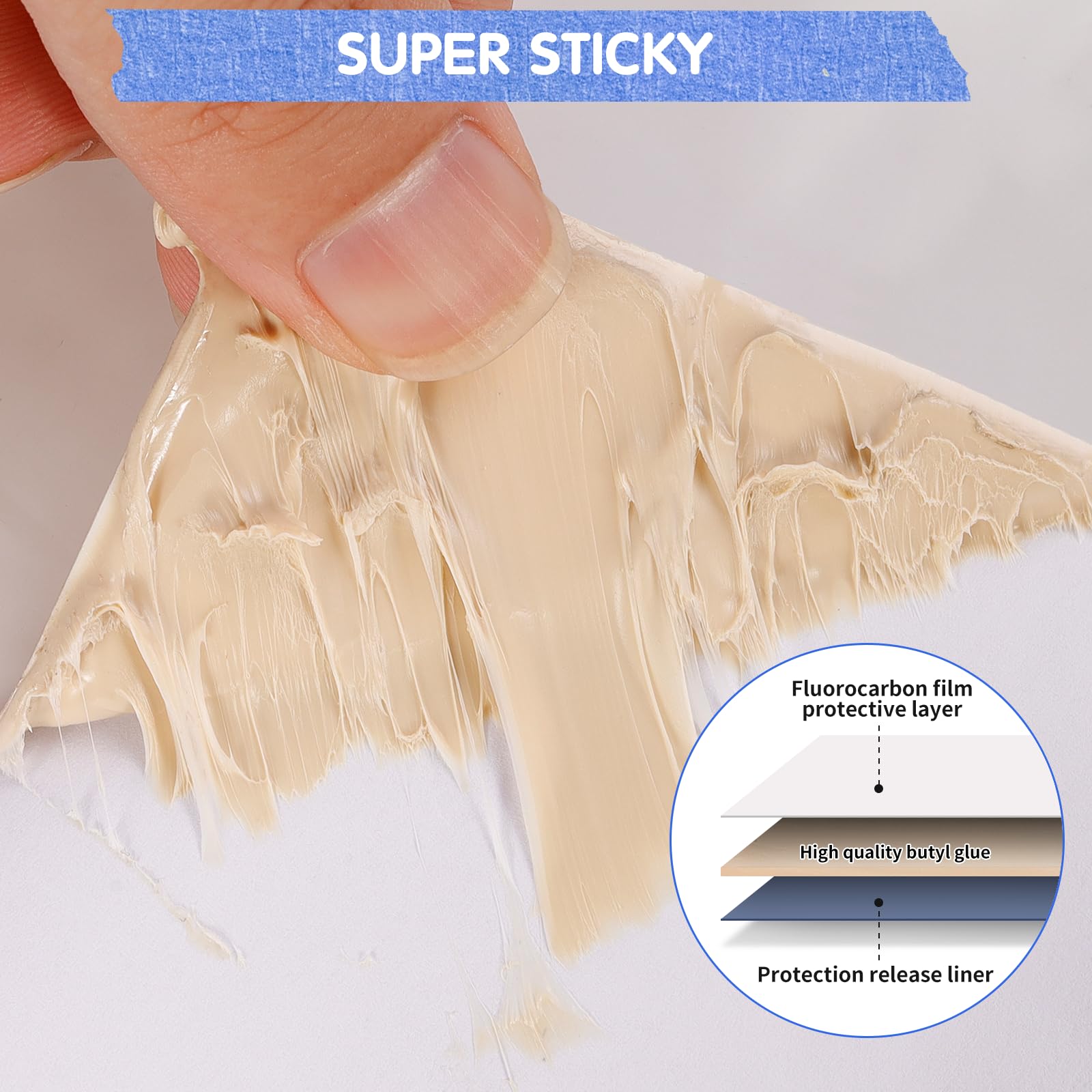 Touranize Rv Roof Tape With Rubber Roller, 4 Inch X 50 Feet Rv Sealant Tape For Camper Roof Repair, Boat Sealing, Trailer Roof S