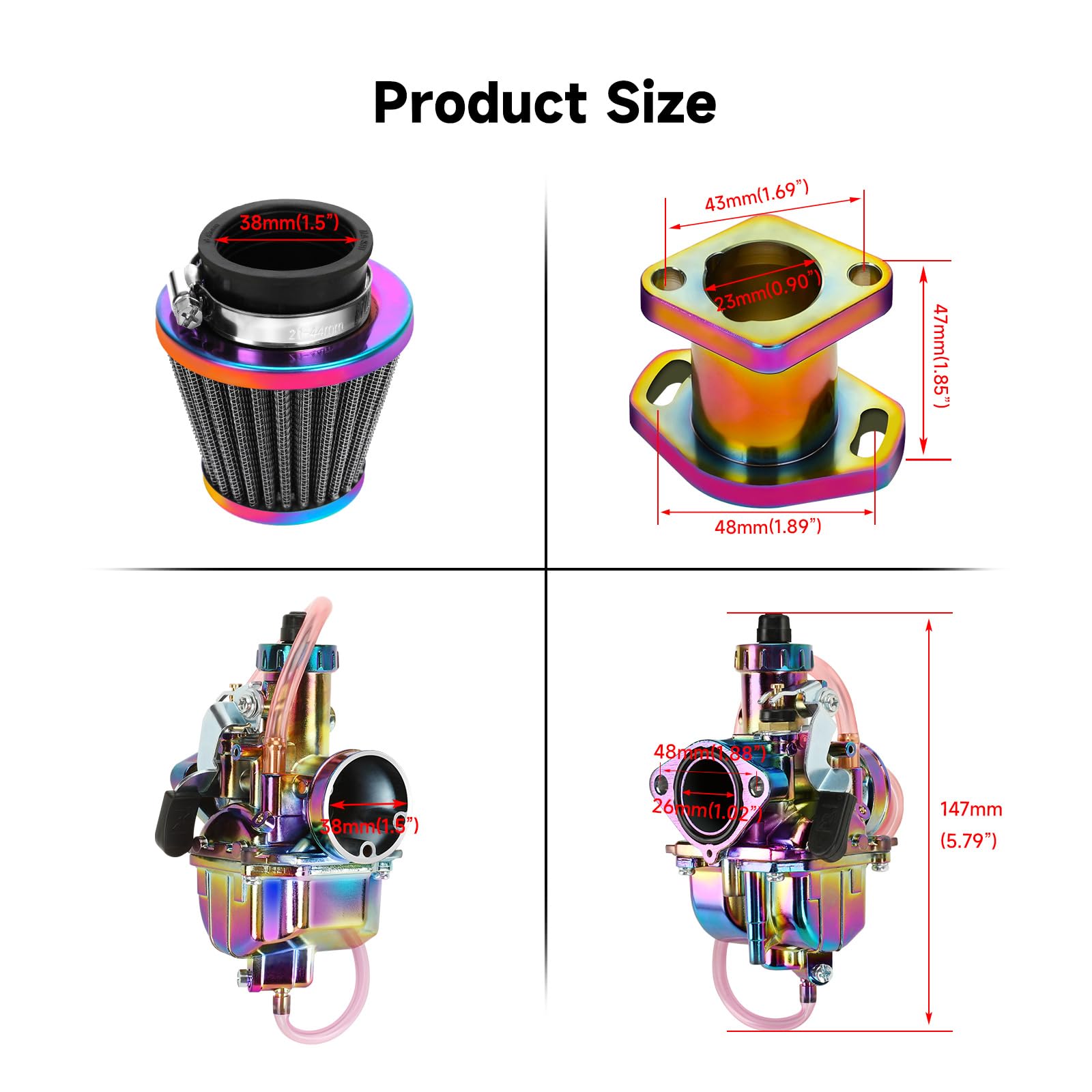 FVRITO VM22 Carburetor Carb Jet Kit for Predator 212cc 196cc Coleman CT200U BT200X Mini Bike KT196 Go Kart Baja MB165 MB200 GX16