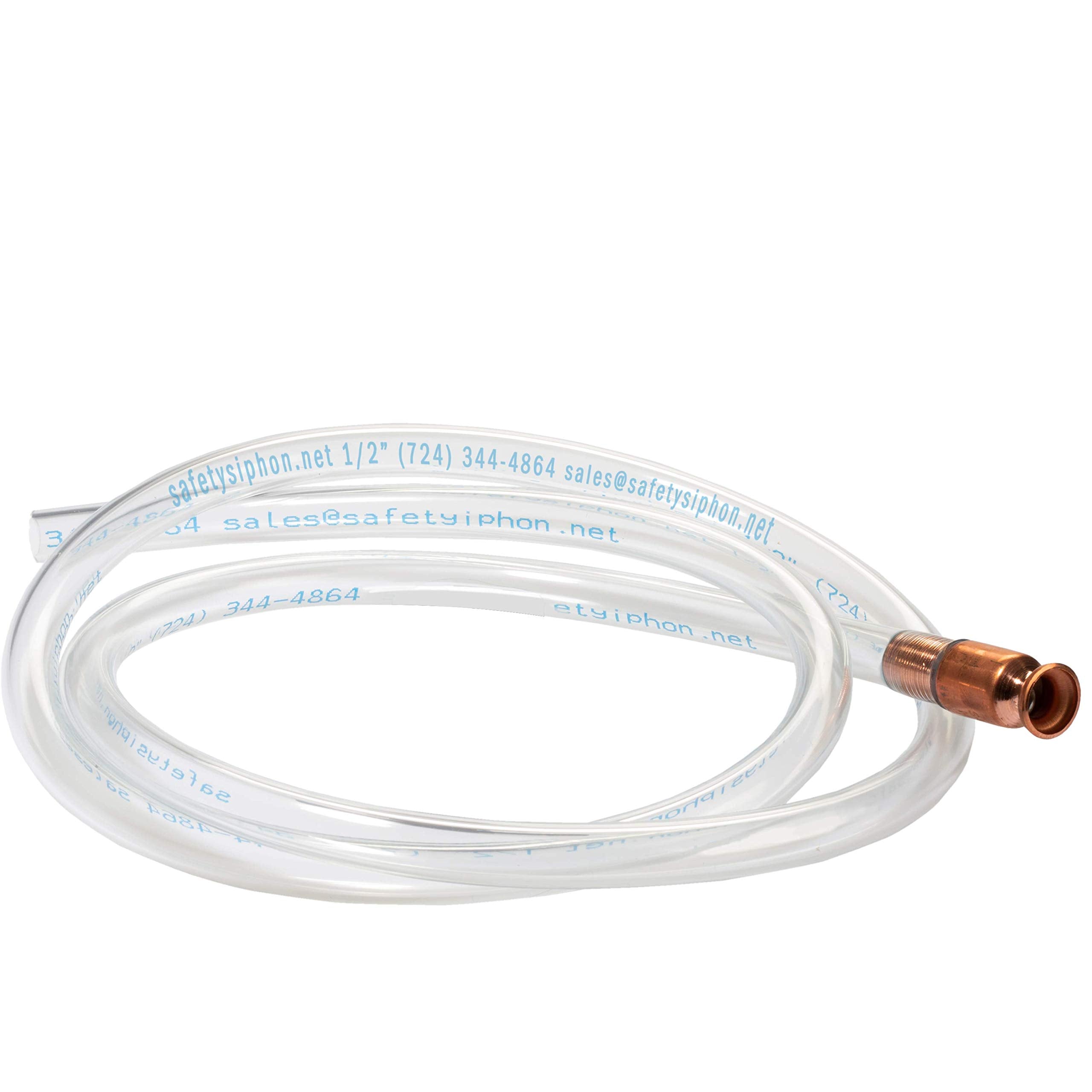 The Original Safety Siphon 6 Foot Hose For Gasoline And More - 1/2' Valve Siphon Pump - Use For Cars, Boats, Mowers - Self Priming Pump Transfers 3.5 Gallons Per Minute - Fda Food Grade For Home Brews