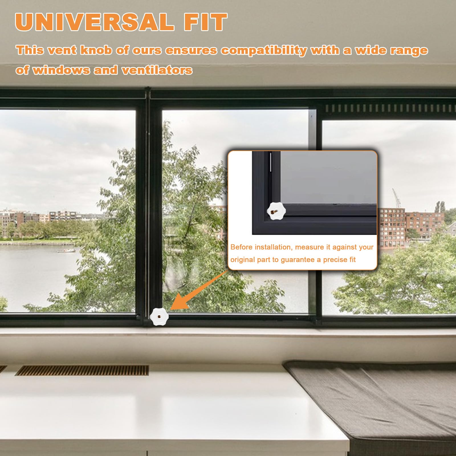 QBXMY7 4 Pcs RV Window Knob with Screw, Brown,Camper Knobs