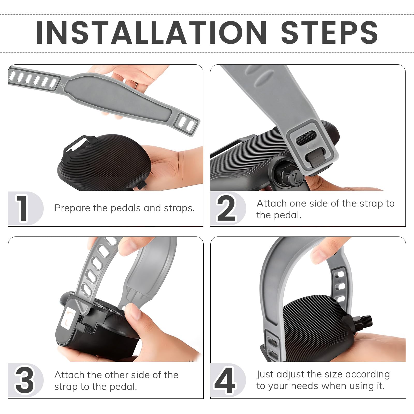 2Pcs Bicycle Pedal Straps, 12.9  2.3In Bike Straps, Foot Strap For Cycling Pedals, Stationary Bike Accessories, Stationary Bike