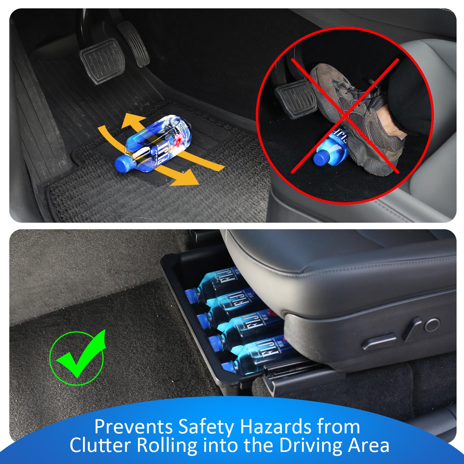 Geedar Under Seat Storage Box Organizer For Tesla Model Y 2025 Refresh (Juniper) - Front Section, New Model Y 2025 Hidden Storag