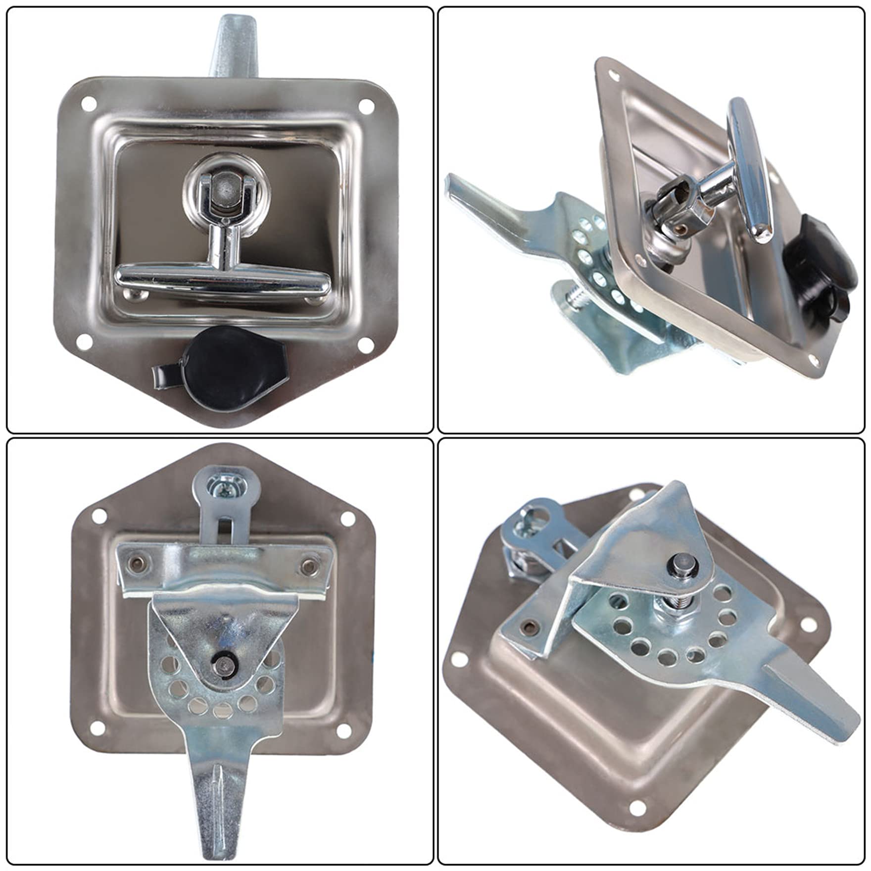 2 Trailer Door Latch T-Handle Locking Stainless Steel Folding T Handle Latch For Camper Rv Truck Trailer Toolbox With Gasket And