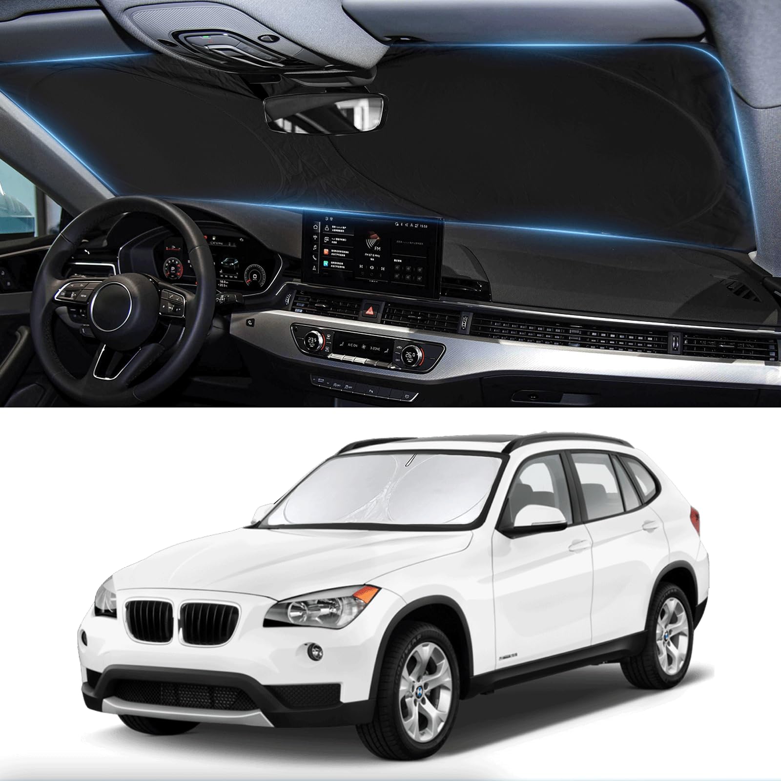 For X1 E84 Sunshade Windshield Sun Shade For Bmw X1 E84 Accessories 2011 2012 2013 2014 2015 Insulated Front Window Shield Winds