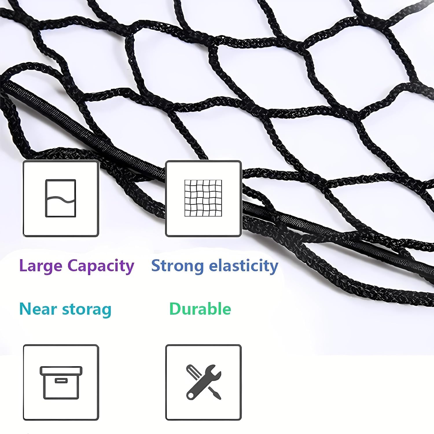 Envelope Style Automotive Elastic Trunk Mesh Cargo Net Compatible With 2019 2020 2021 2022 2023 2024 2025 Honda Passport Ex L El