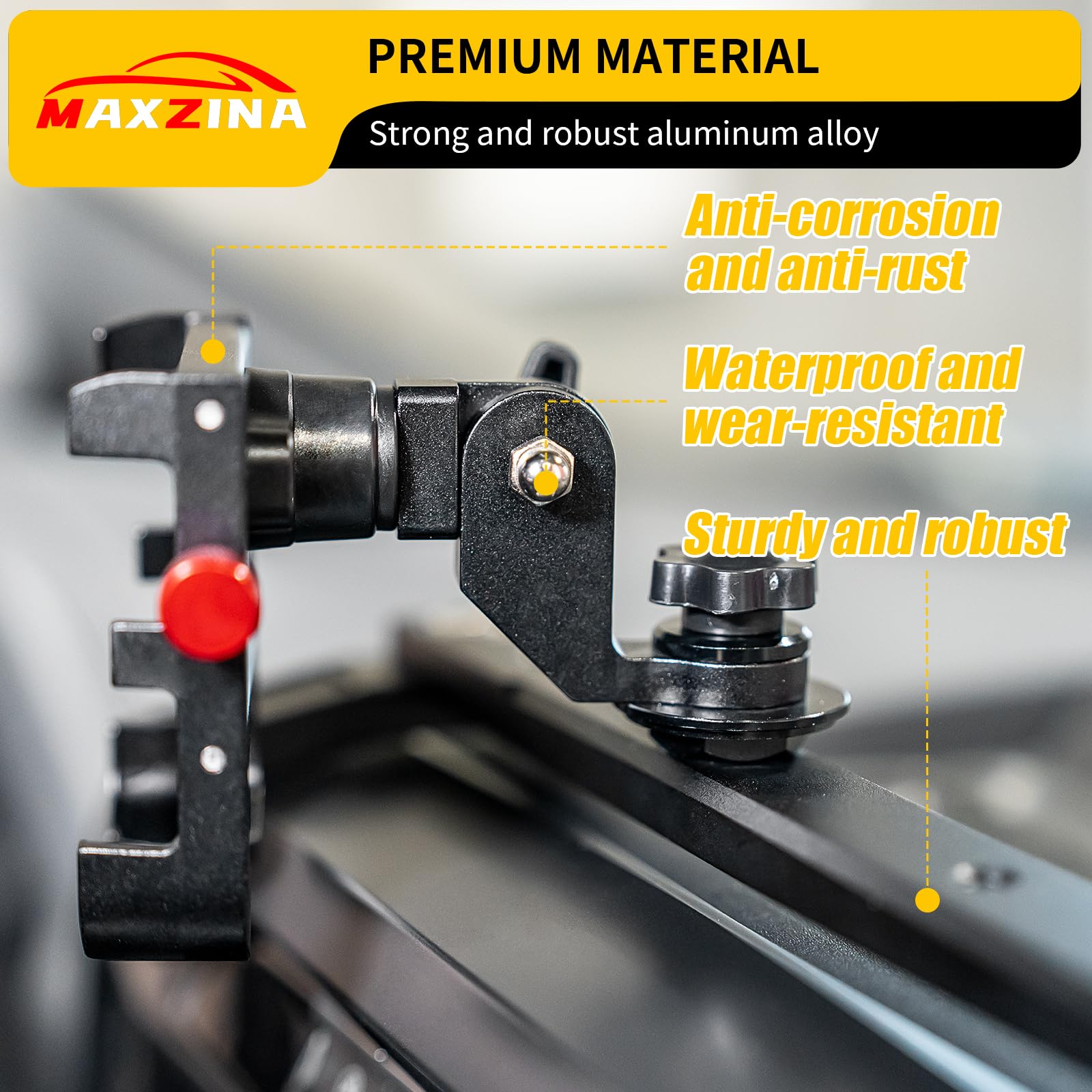 Maxzina Dash Mounted Phone Holder Compatible with 2021-2025 Ford F150 Aluminum Alloy Adjustable Cell Phone Holder Dashboard Cell