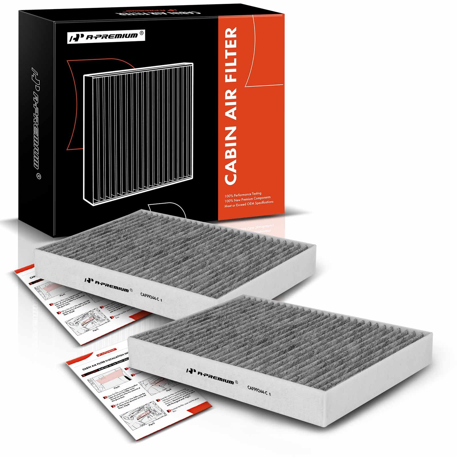 A-Premium 2-Pc Cabin Air Filter With Activated Carbon Compatible With Bmw 530I, 530I Xdrive, X5, X6, X7, 530E, 540I, 540I Xdrive