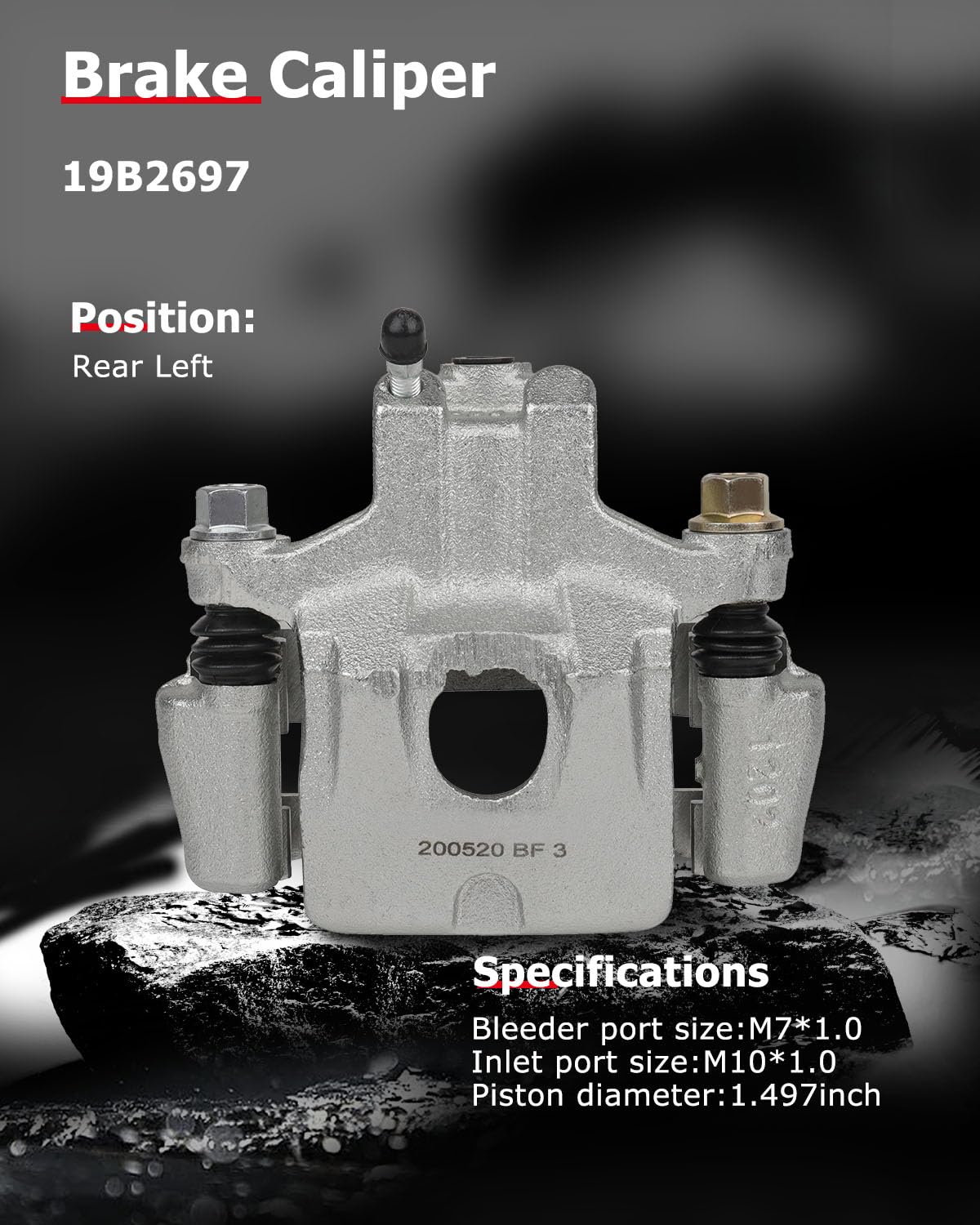 cciyu 19B2697 Rear Left Brake Caliper With Bracket For Toyota For Avalon 2005-2007,For Toyota For Camry 2002-2006,For Toyota For