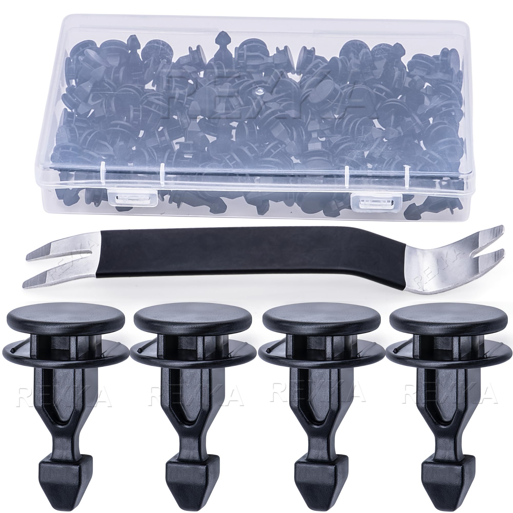 Rexka 101Pcs Striker Engine Cover Retainer Clip Compatible With Honda 91547-Tz5-A02 Honda Odyssey, Pilot & Ridgeline Acura Mdx,