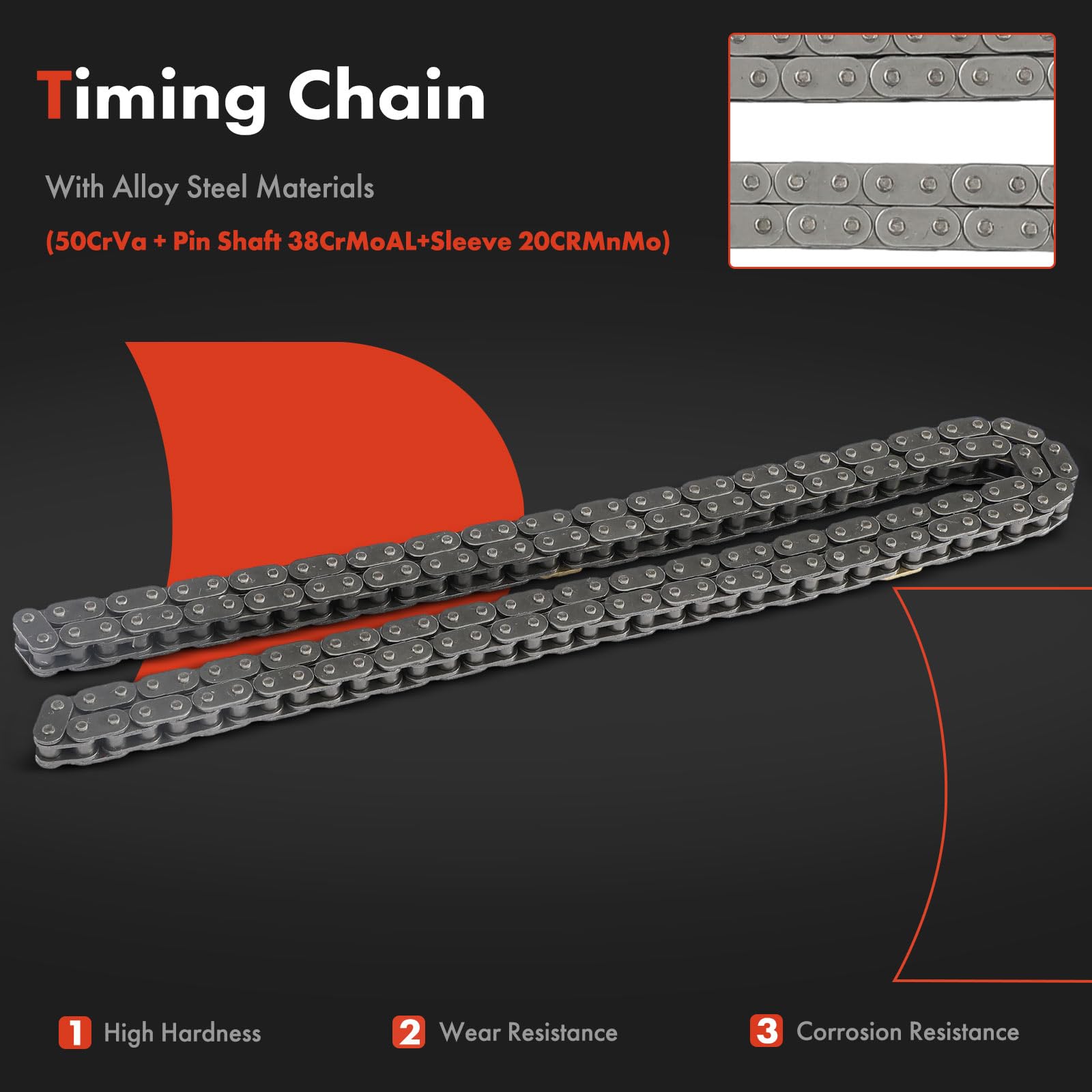 A-Premium Engine Timing Chain Kit W/Damper & Guide & Vvt Sprocket [Fit Dohc, 4Cyl 2.2 2.4L] Compatible With Chevy & Gmc & Pontiac & Buick & Saab & Saturn, Fits Hhr, Equinox, Regal, 9-5, Sky & More