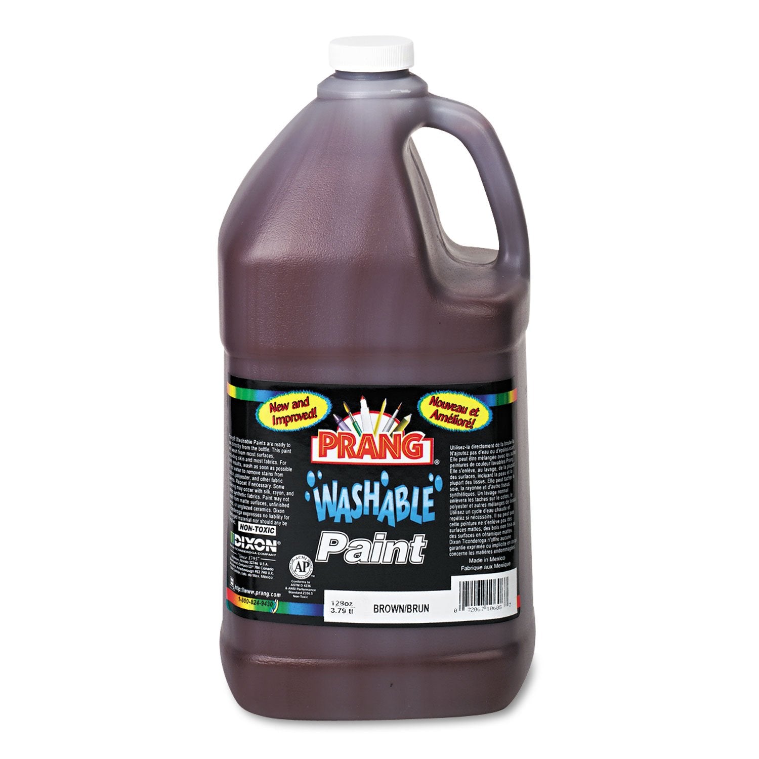Prang Ready-To-Use Washable Tempera Paint, 1 Gallon Bottle, Brown (10608)