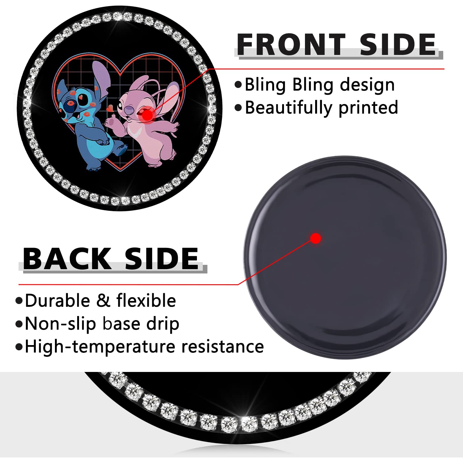 Car Cup Holder Coaster 2 Pack Cute Cartoon Silicone New Automotive Cupholder Accessories Interior Decor Decorations For Women Gi