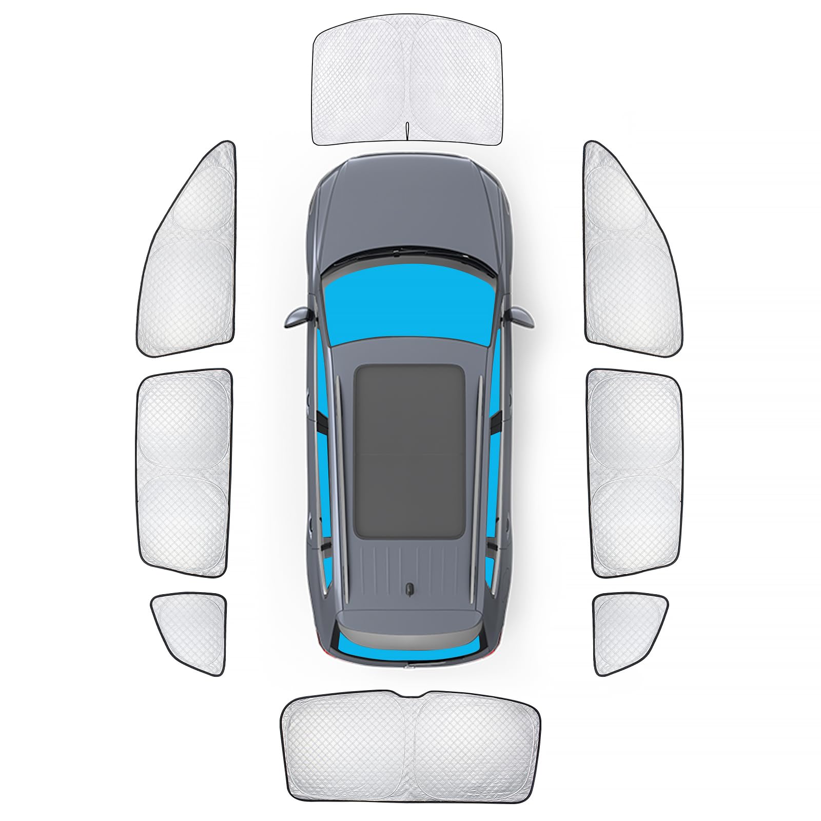Kmf Windshield Sun Shade Replacement For Volkswagen Vw Tiguan 2018-2023, Side Window Sun Shade Cover Sun Visor Shield Cover, Rea