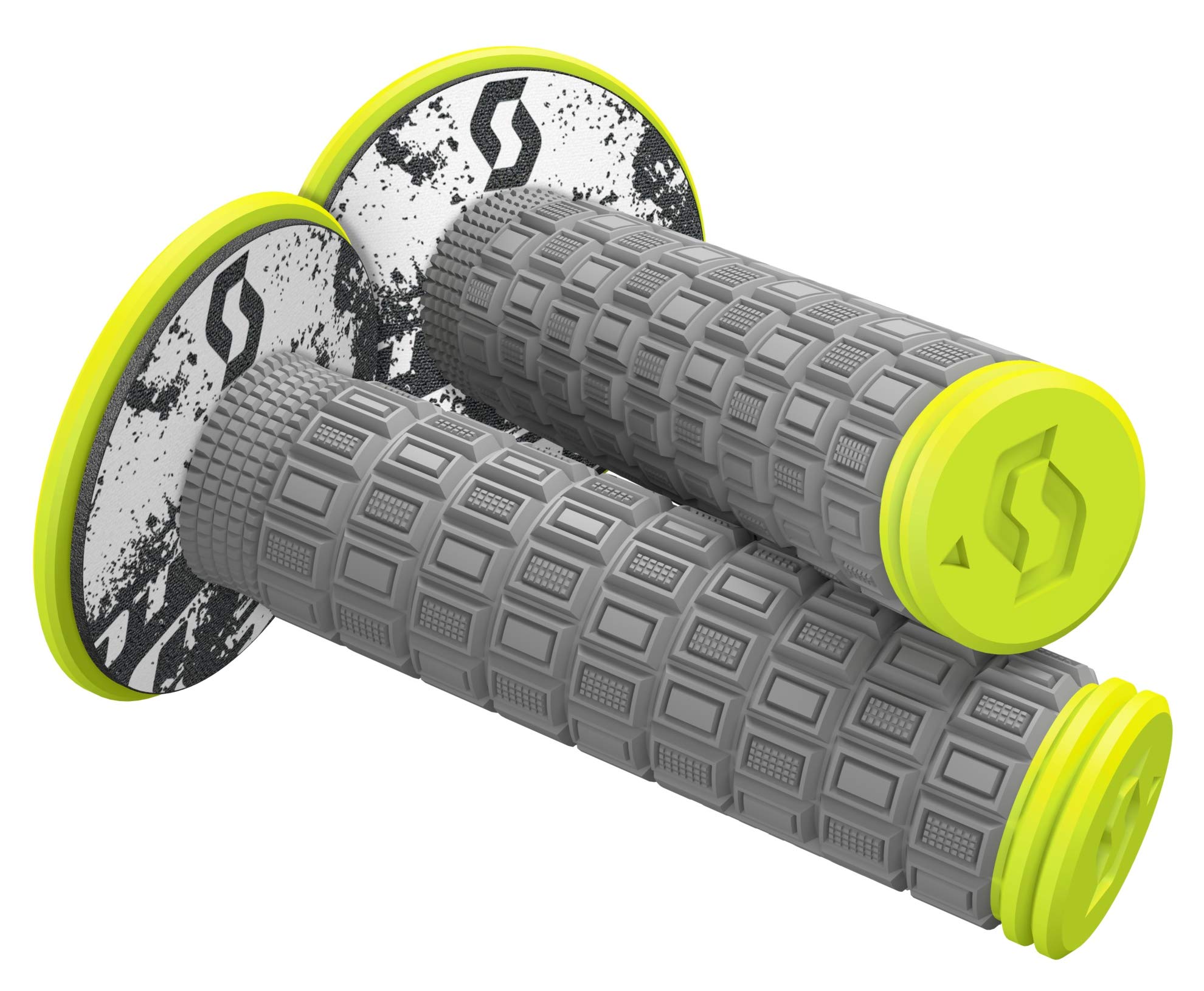 SCOTT 269305-5776 Mellow + Donut Motocross Grips, Grey/Neon Yellow