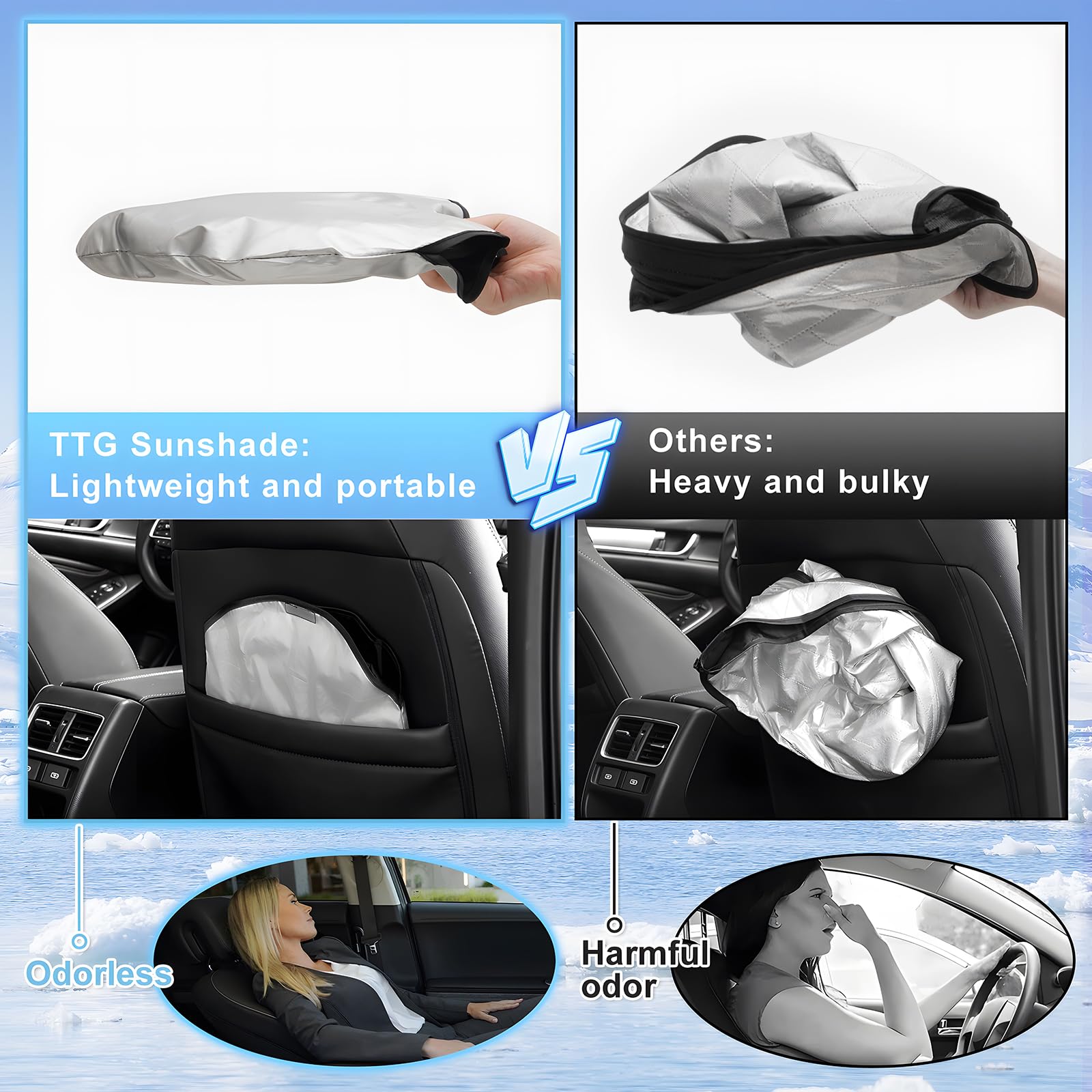 T Tgbros Windshield Sun Shade Custom Fit For 2019-2023 2024 Kia Forte Accessories Foldable Sun Shield Reflective Polyester Sun V