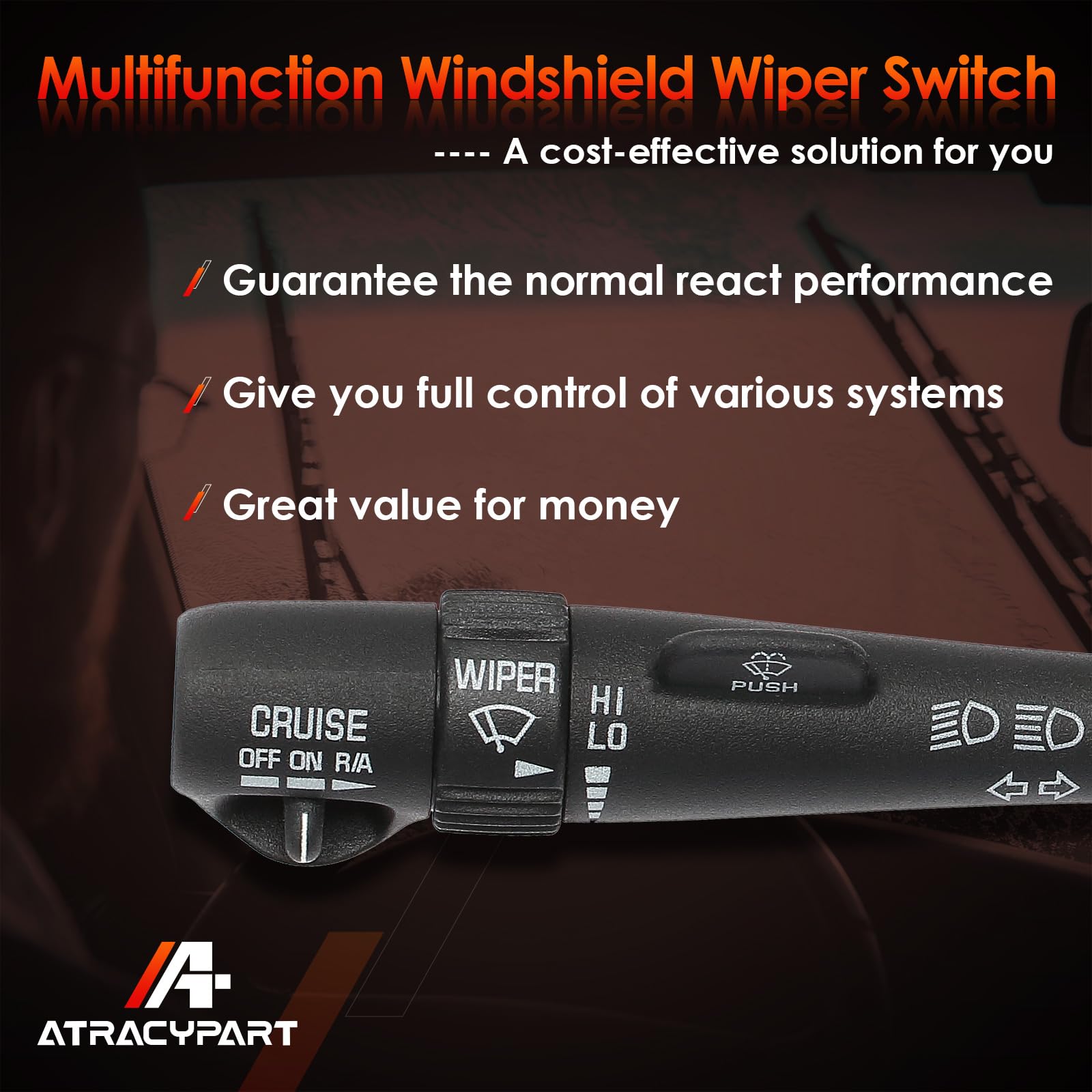 Multi-Function Combination Switch | Replacement For 1999-2002 Chevy Silverado, Gmc Yukon & More | Replaces# 26100839, 3441937, Cbs-1038 | Turn Signal, Wiper, Washers, Hazard Switch, Cruise Control