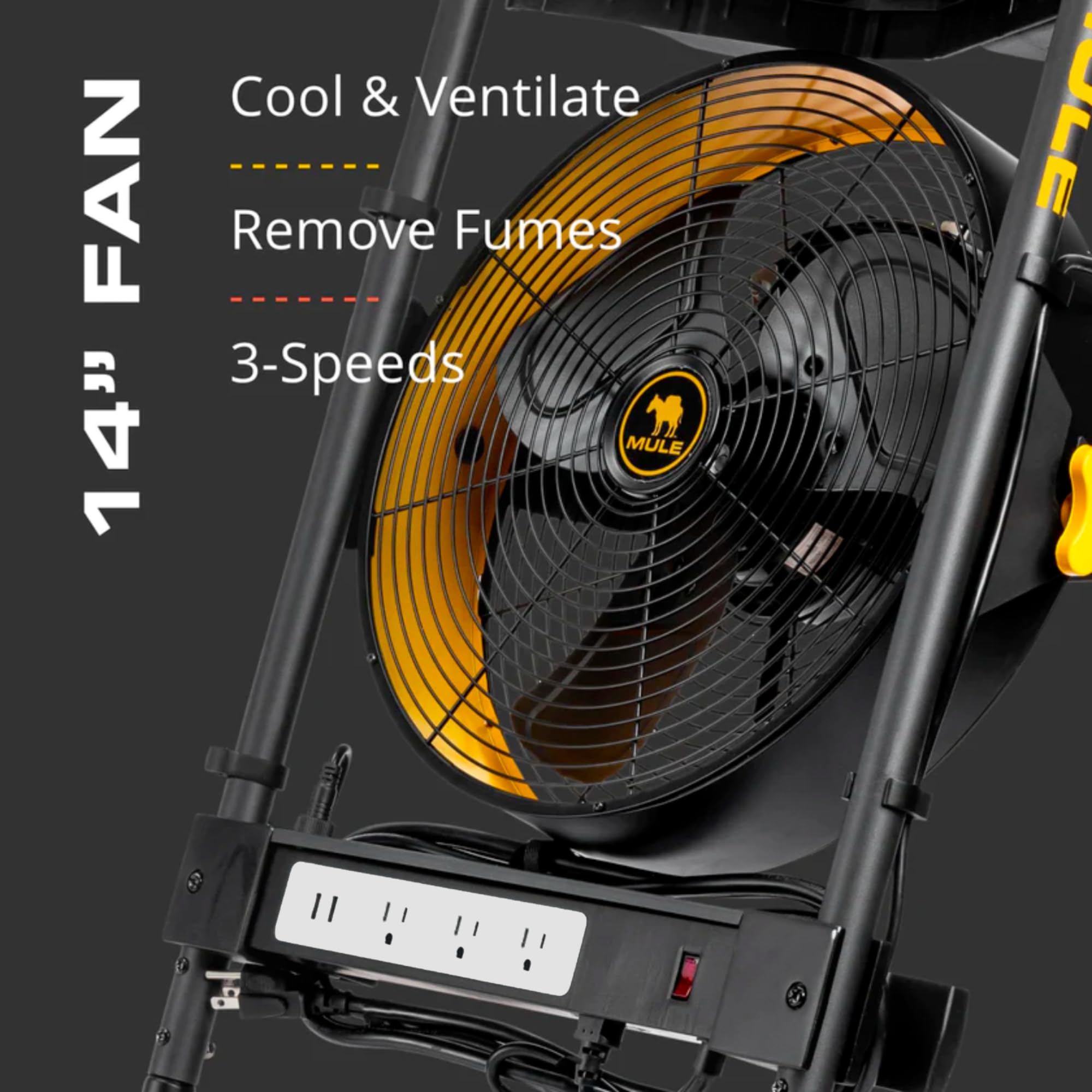Mule 52000-01 300 Lbs. Capacity Hand Truck 5-In-1 Mobile Workshop With Integrated 3-Speed Fan And Led Light