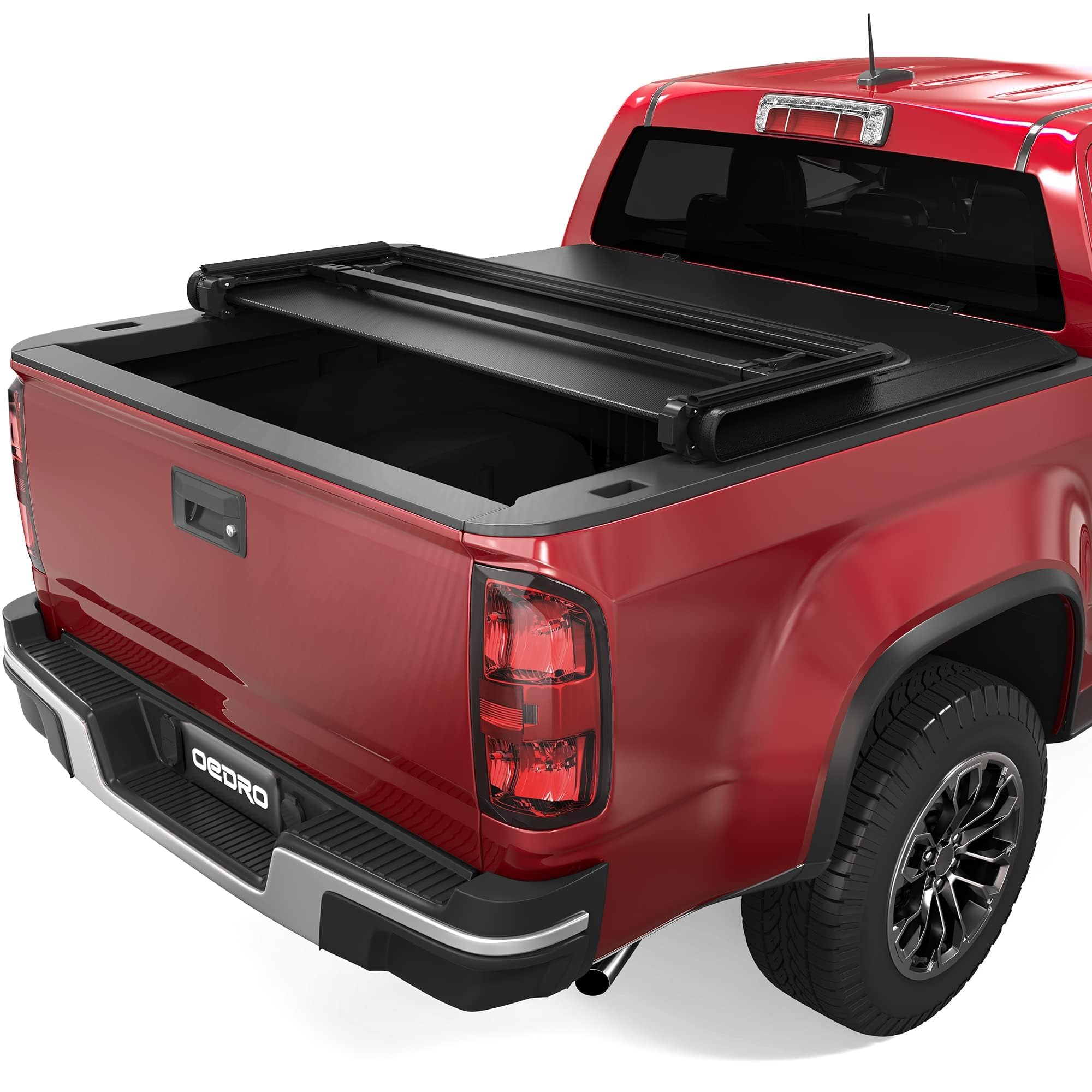 Oedro Soft Tri-Fold Truck Bed Tonneau Cover Compatible With 2015-2022 Chevy Colorado/Gmc Canyon With 6.2Ft Bed