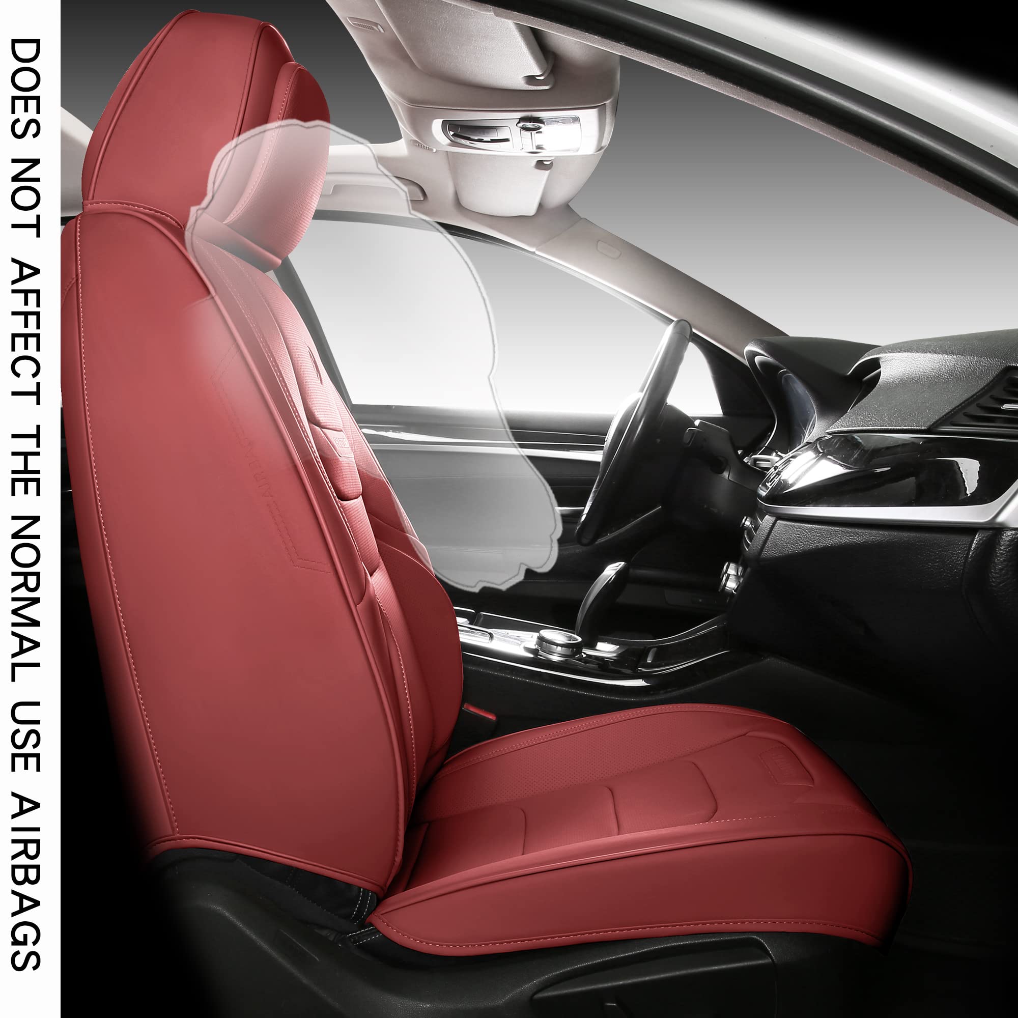 Haitour Universal Fit Full Coverage Leather Car Seat Covers For Cars Sedans Trucks Suvs,Waterproof Luxury Car Seat Protector,Fro