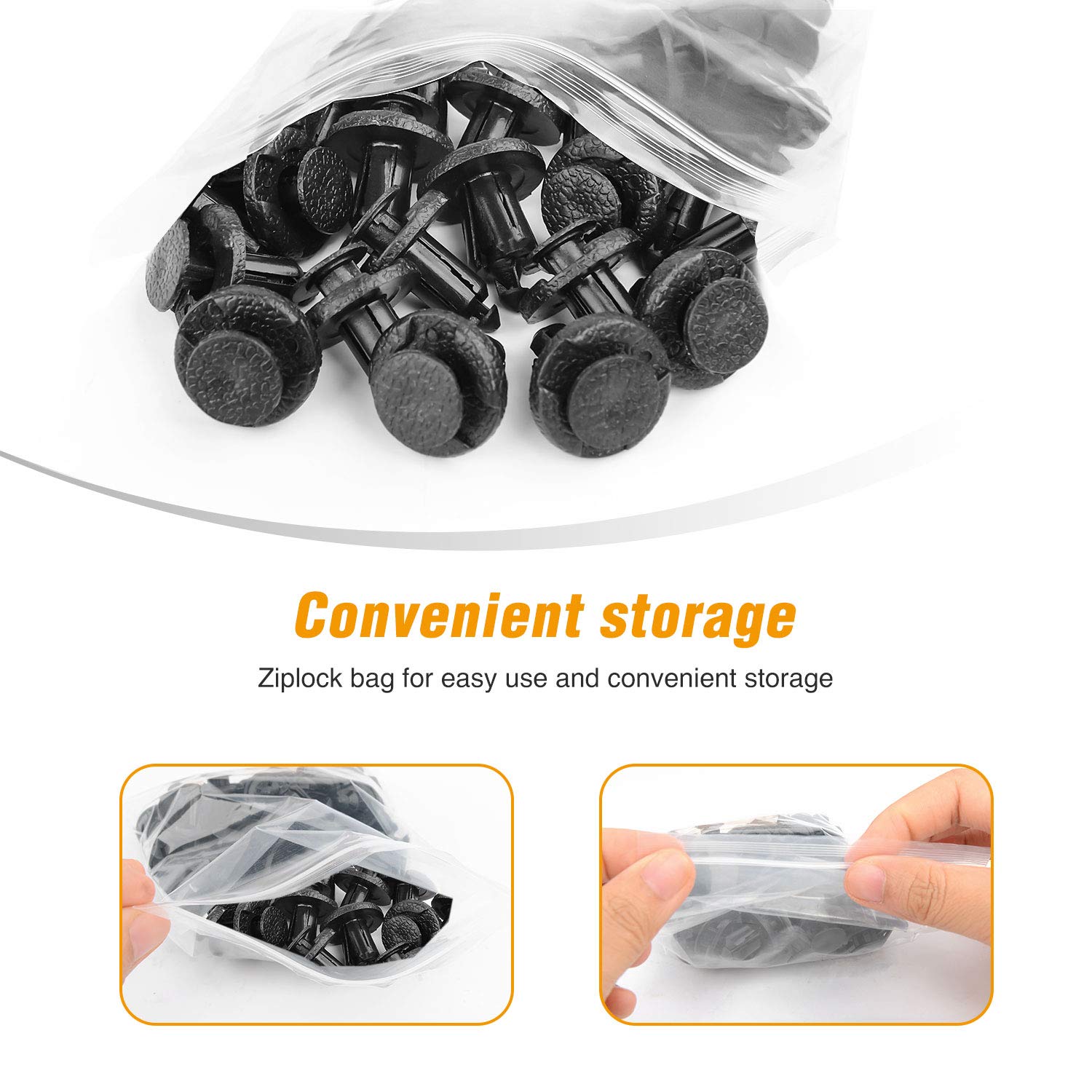 Gooacc Bumper & Radiator Support Clip Automotive Furniture Assembly Expansion Screws Kit Auto Body Clips 8Mm - 40Pcs