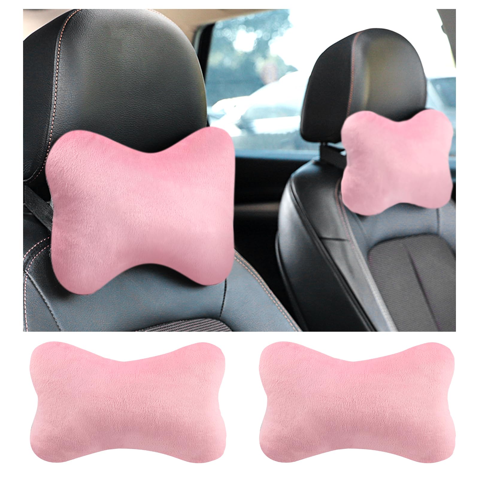 YGDMD 2PCS Car Headrest Pillow,Soft & Comfortable Car Neck Pillow for Driving Fatigue Relieve,All-Season Universal Cars Head Res