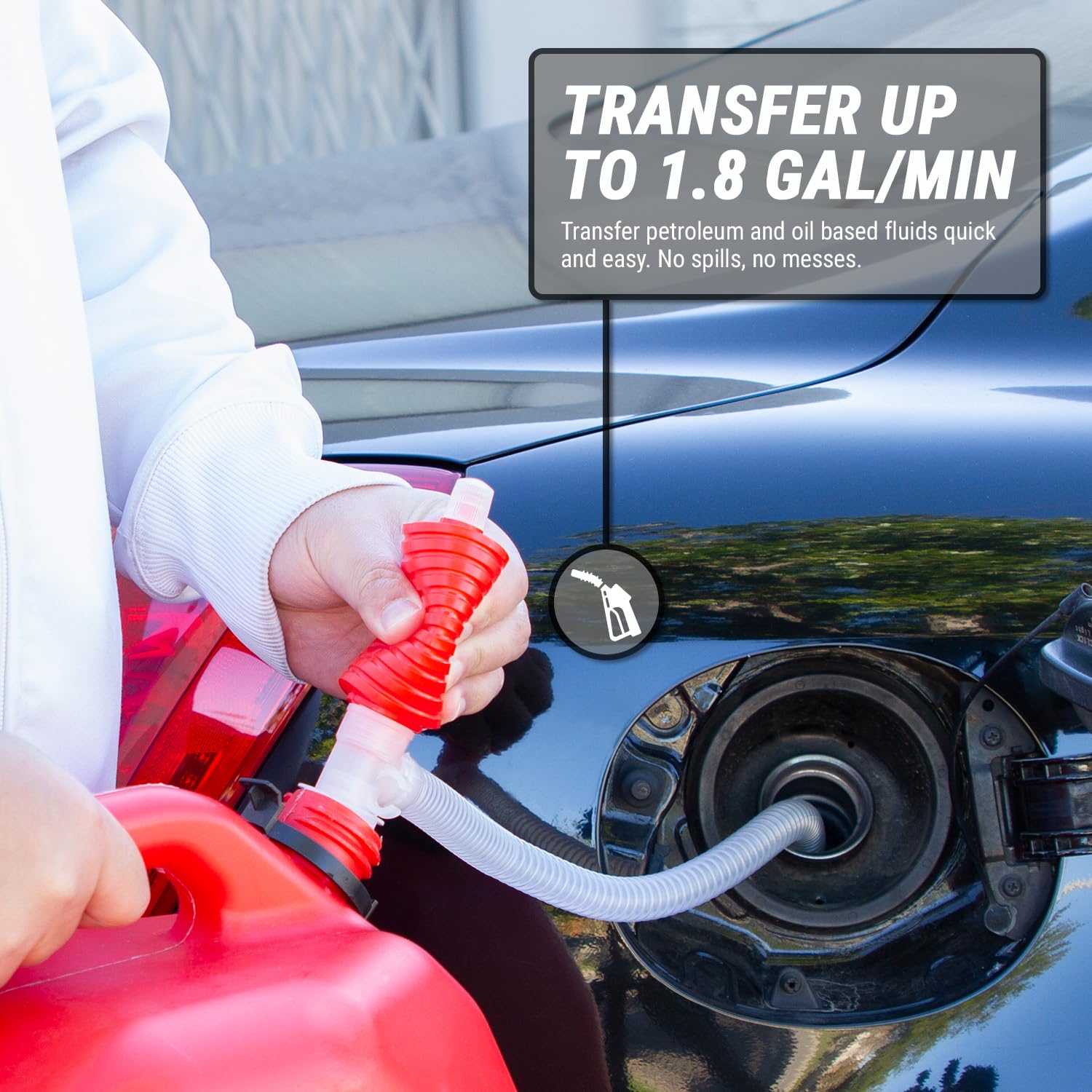 TERA PUMP - Heavy Duty Water Based Chemical Resistant Manual Hand-Operated Siphon Pump for Gas, Chemical Insecticides, Diesel, l