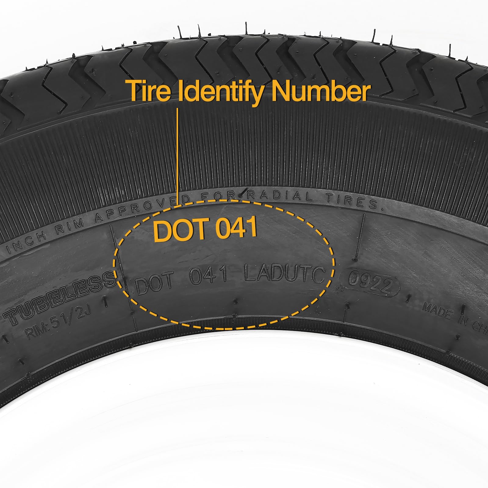 Set Of 2 Durun St205/75R14 Radial Trailer Tire,St205-75R14 St 205/75R14, 8 Ply Load Range D, 105M