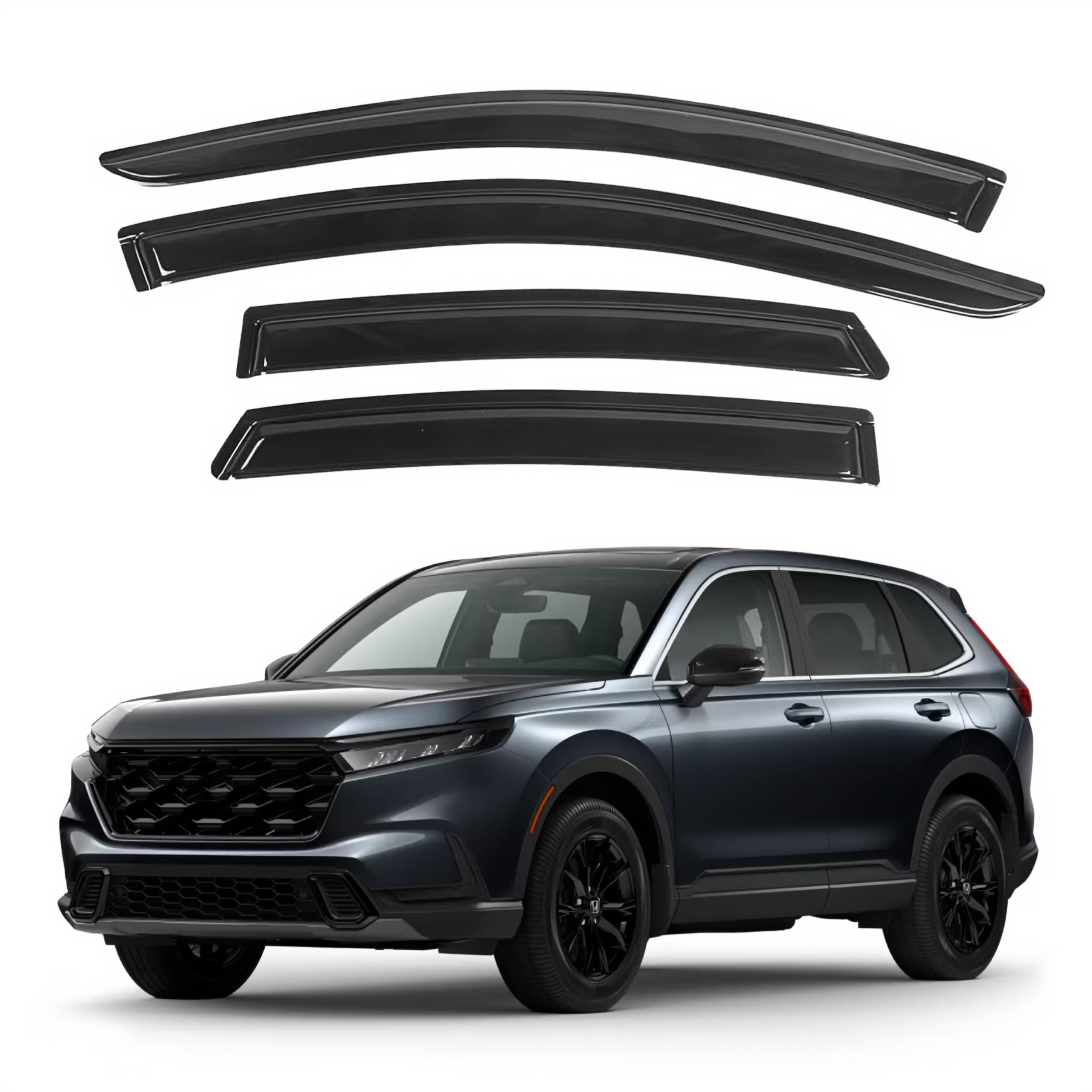 Ig Window Visor For Honda Cr-V (Crv) 2023-2024, Rain Guard Tape-On Extra Durable Sun Wind Side Vent Window Deflector Mugen Style