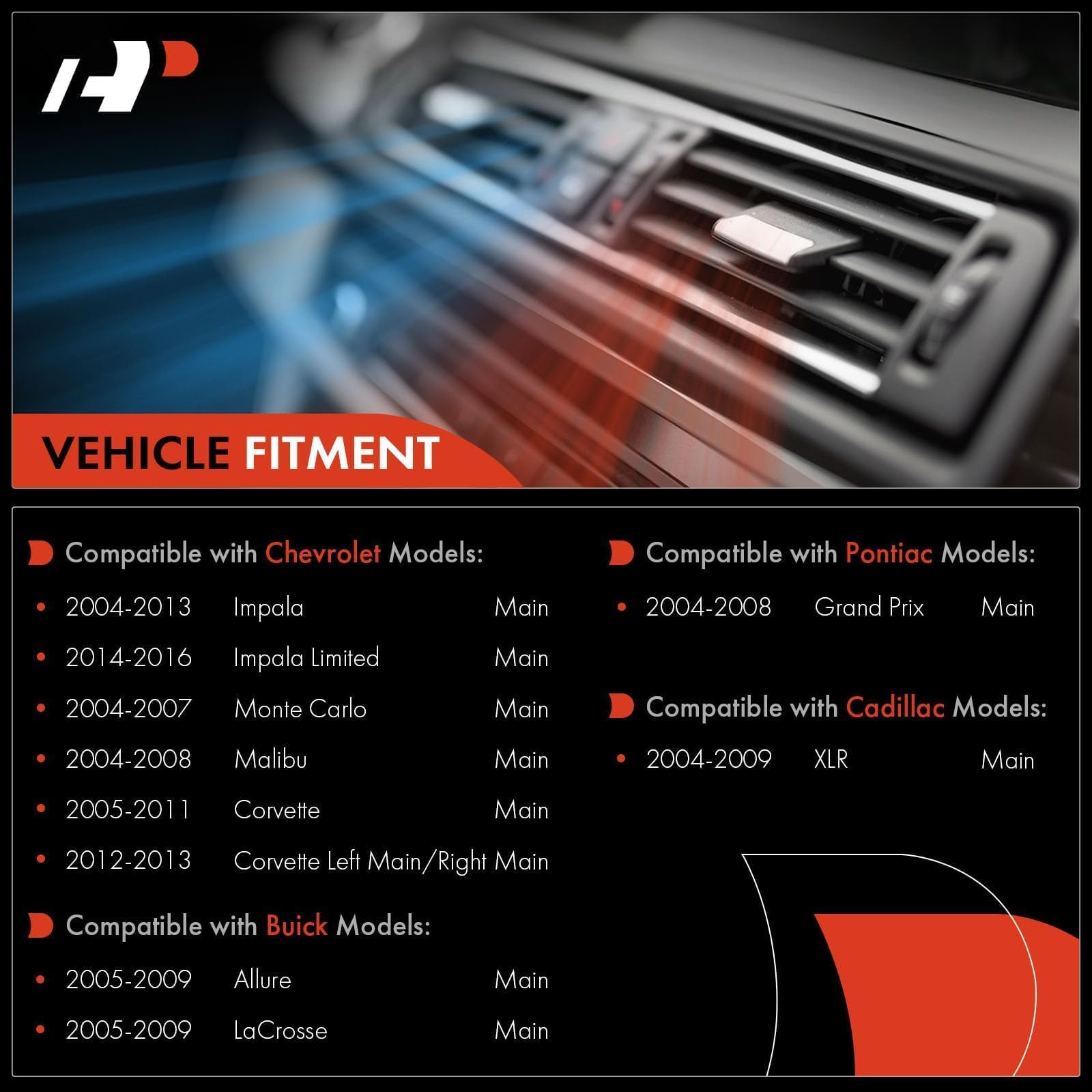 A-Premium HVAC Blend Door Heater Replacement for Chevrolet Corvette 2005-2013 Impala Malibu Monte Carlo Buick LaCrosse Cadillac