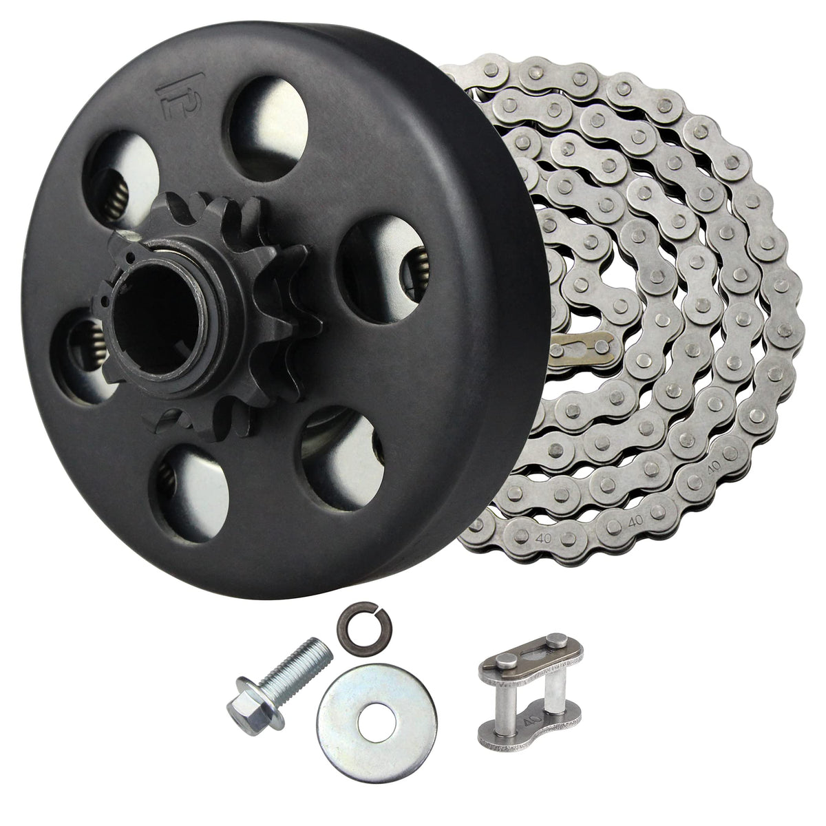 Fdj Go Kart Clutch 3/4 Bore 10 Tooth With 40 Chain Centrifugal Clutch 3/4'' And Chain Set For Predator 212Cc Small Engine Mini B