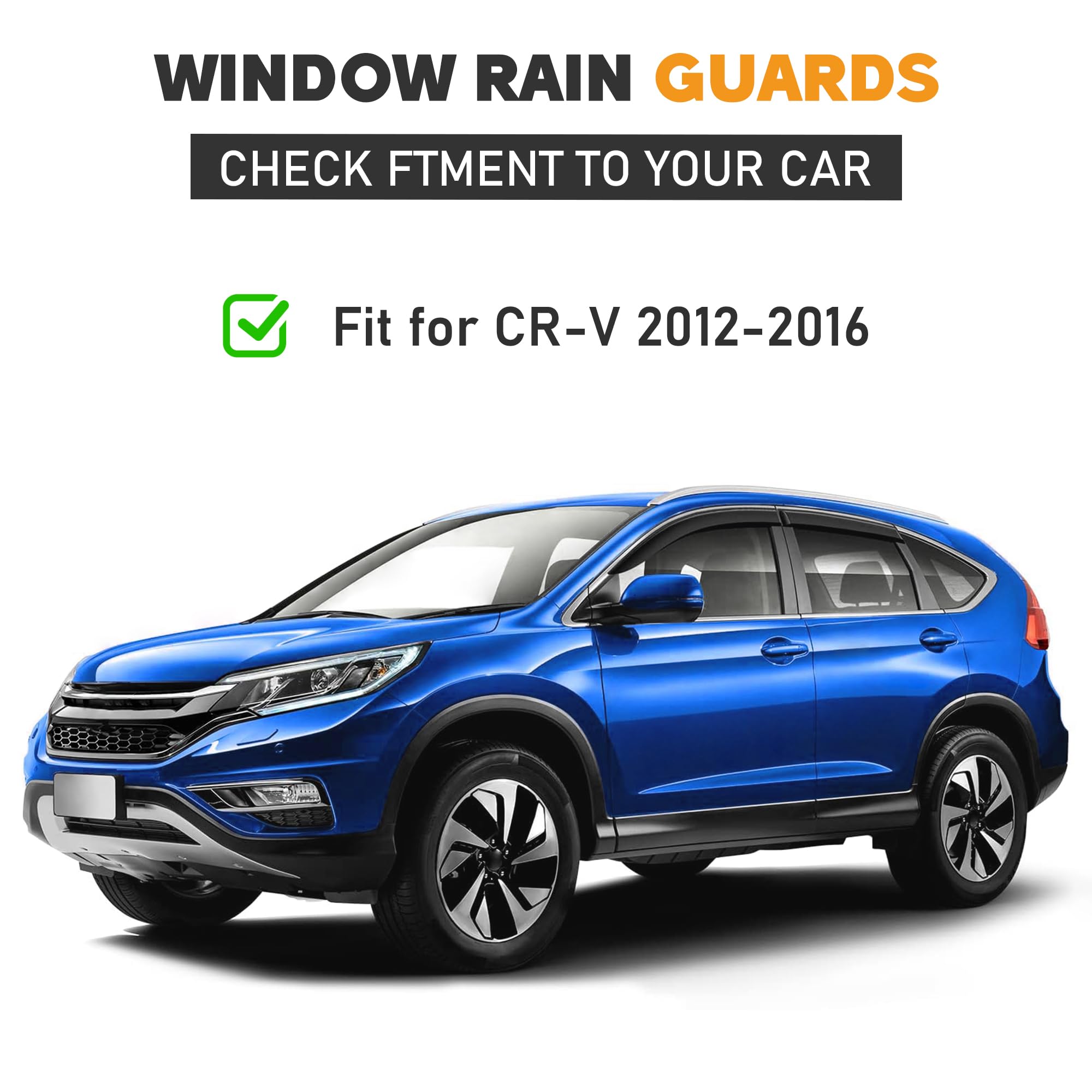 Hope You Ready Shatterproof Tape-On Window Rain Guards Fit For 2012-2016 Honda Cr-V (4Th Gen), Extra Durable Window Deflectors,