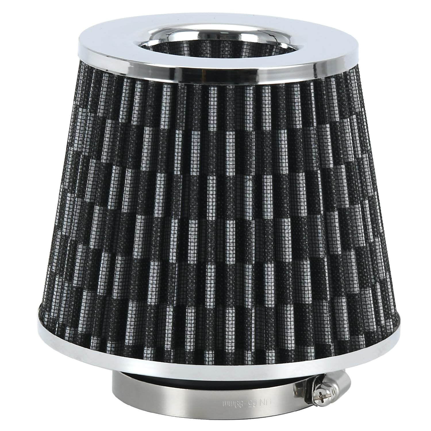 Ptnhz Universal Carbon Fiber 3'' 76Mm High Flow Cold Air Intake Cone Air Filter Power Intake Air Inlet System Air Cleaner