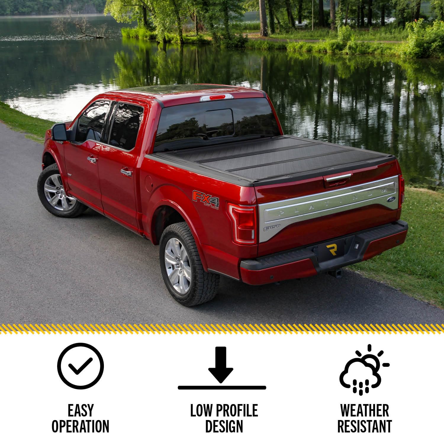 Realtruck Undercover Flex Hard Folding Truck Bed Tonneau Cover | Fx41008 | Fits 2007 - 2021 Toyota Tundra W/ Rail System 5' 7 Bed (66.7)