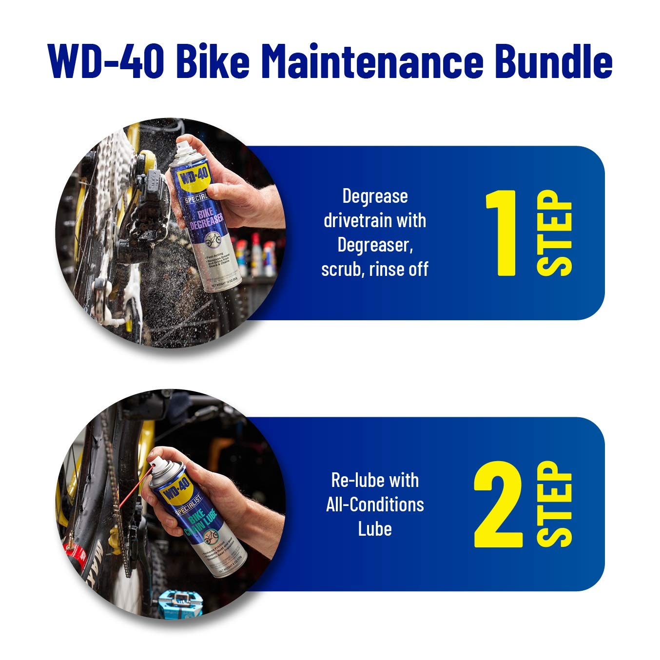 WD-40 All Conditions Bike Chain Lube and Chain Cleaner/Degreaser