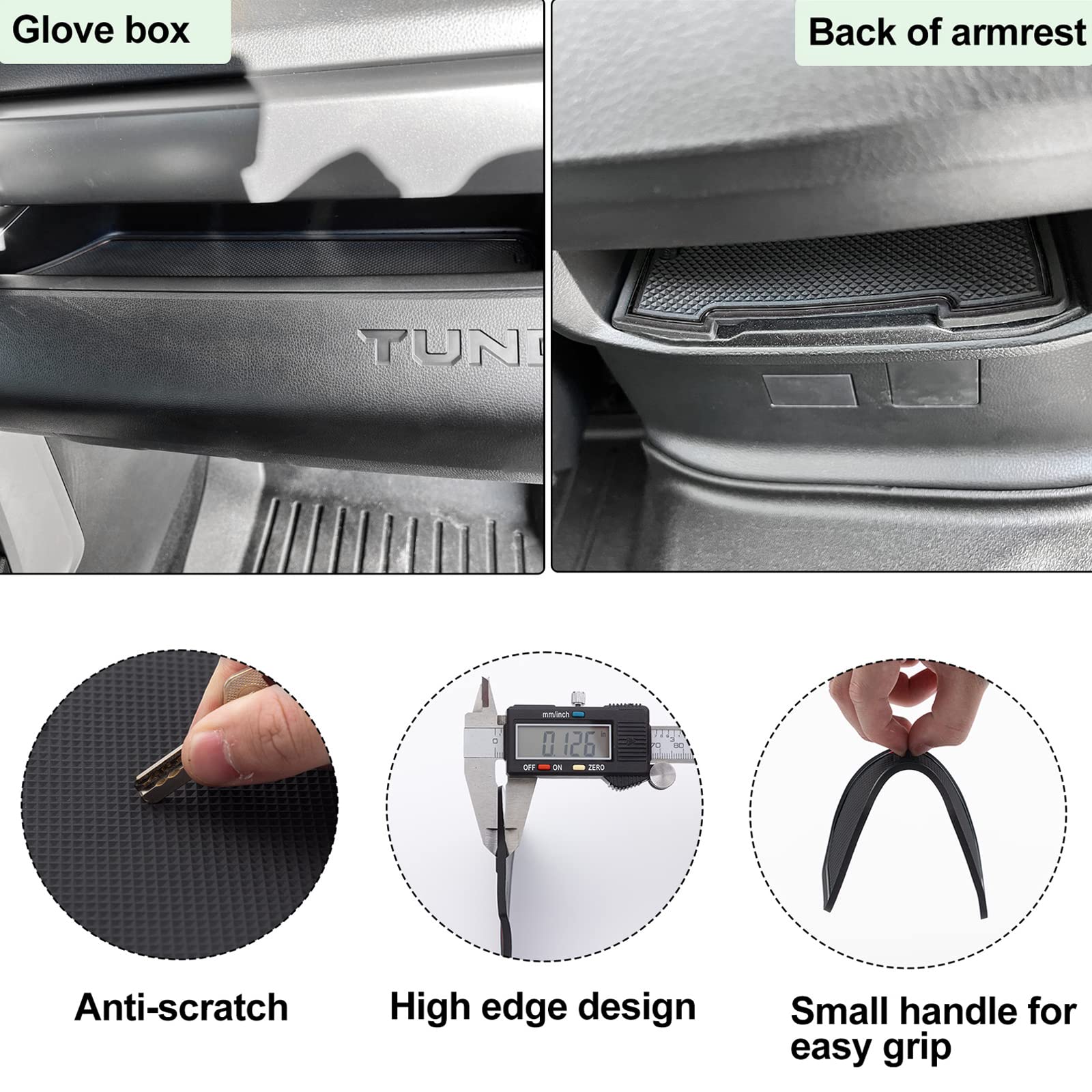 JDMCAR Liner Accessories Compatible with Toyota Tundra 2022-2023 2024 2025, Custom Non-Slip Anti Dust Cup Holder and Door Pocket