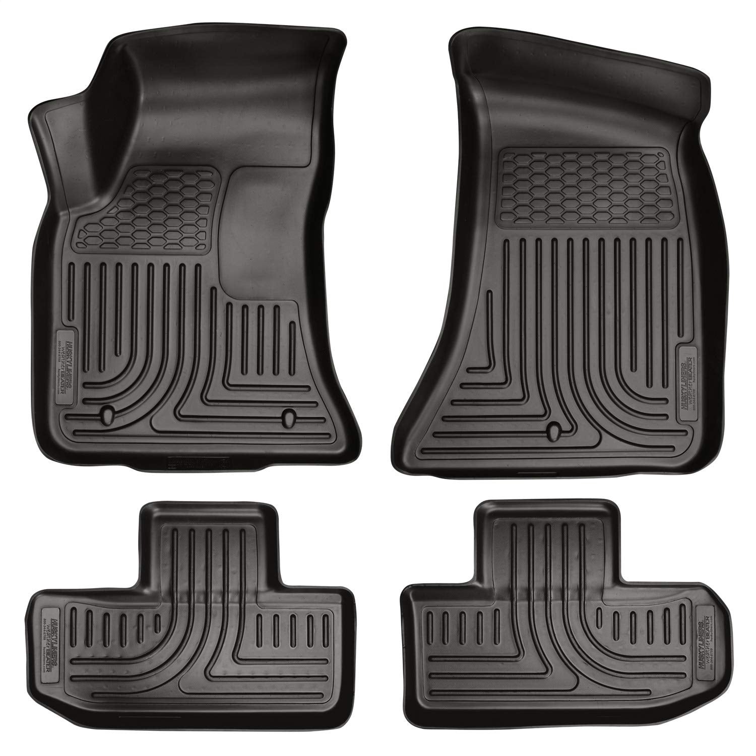 Husky Liners Weatherbeater Floor Mats | Fits 2011-2015 Dodge Challenger | Front & 2Nd Row, 4-Pc Black - 98071