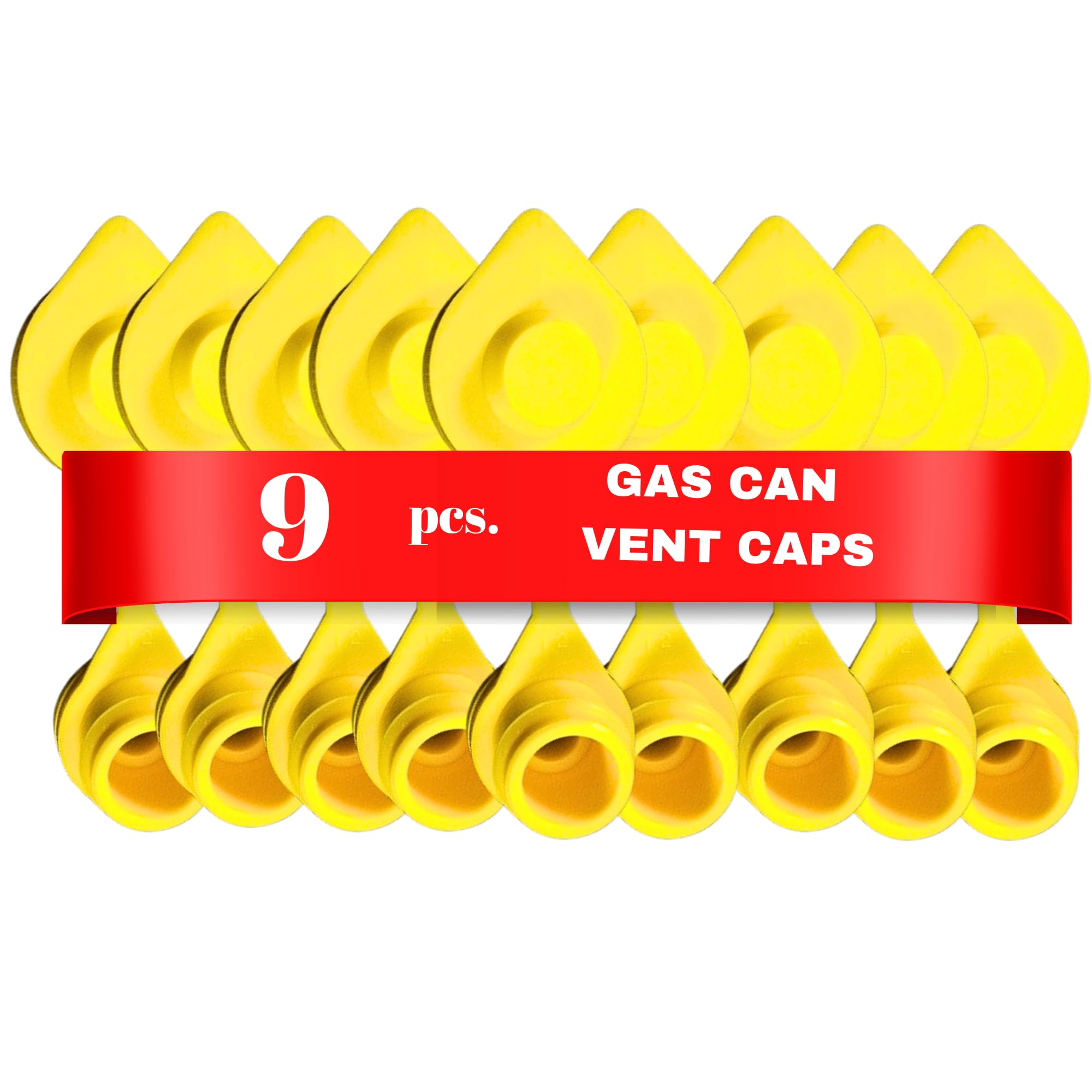9pcs Yellow Gas Can Vent Caps - Can Vents for Plastic Cans & Metal Fuel Jugs, Vent Kit for Blitz Gas Can, Fuel Can Vent Caps for