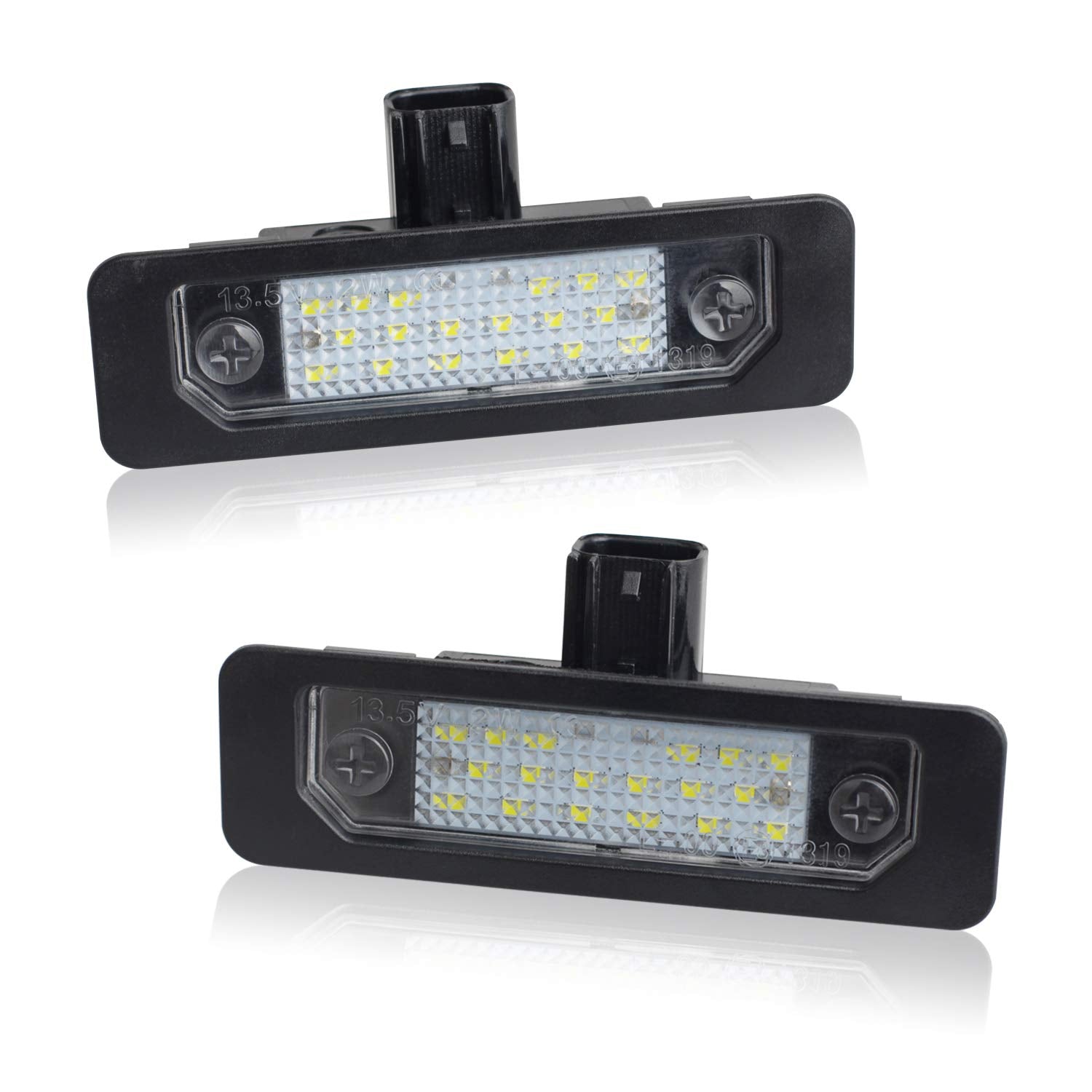 Ruxifey Led License Plate Light Lamps Compatible With 2009 To 2019 Ford Flex, 2008 To 2011 Focus, 2006 To 2012 Fusion, 6000K White - Pack Of 2