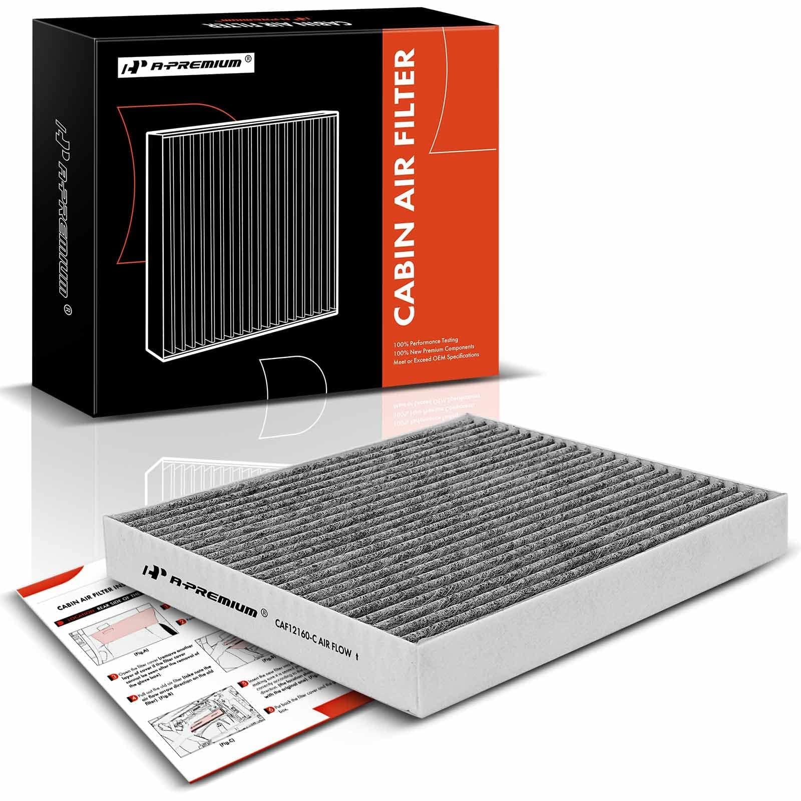 A-Premium Cabin Air Filter With Activated Carbon Compatible With Hyundai & Kia - Kona 18-22, Tucson 16-21, Veloster 19-21, Venue 20-23, Seltos 21-23, Soul 20-23, Sportage 17-22