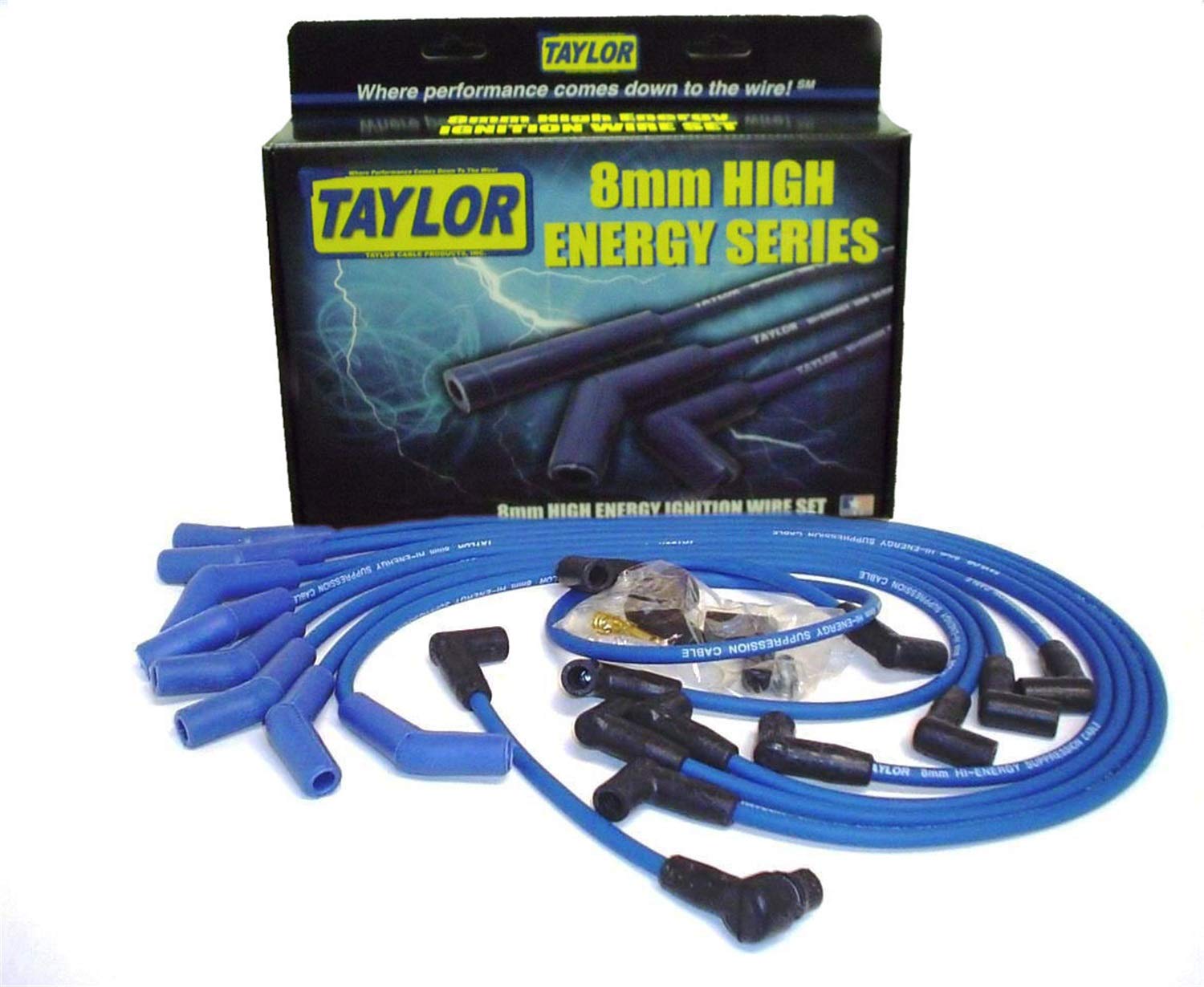 Taylor Cable 64658 Hi Ene Cust 8Cyl Blu, Blue