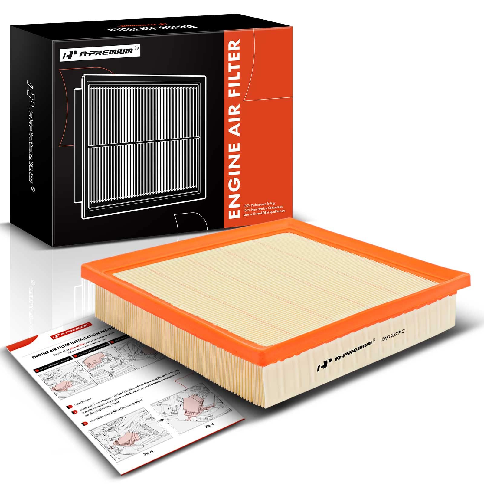 A-Premium Engine Air Filter Compatible with Lexus ES350 & Toyota Avalon, Camry, Highlander, RAV4, 2018-2022, Flexible Panel, Rep