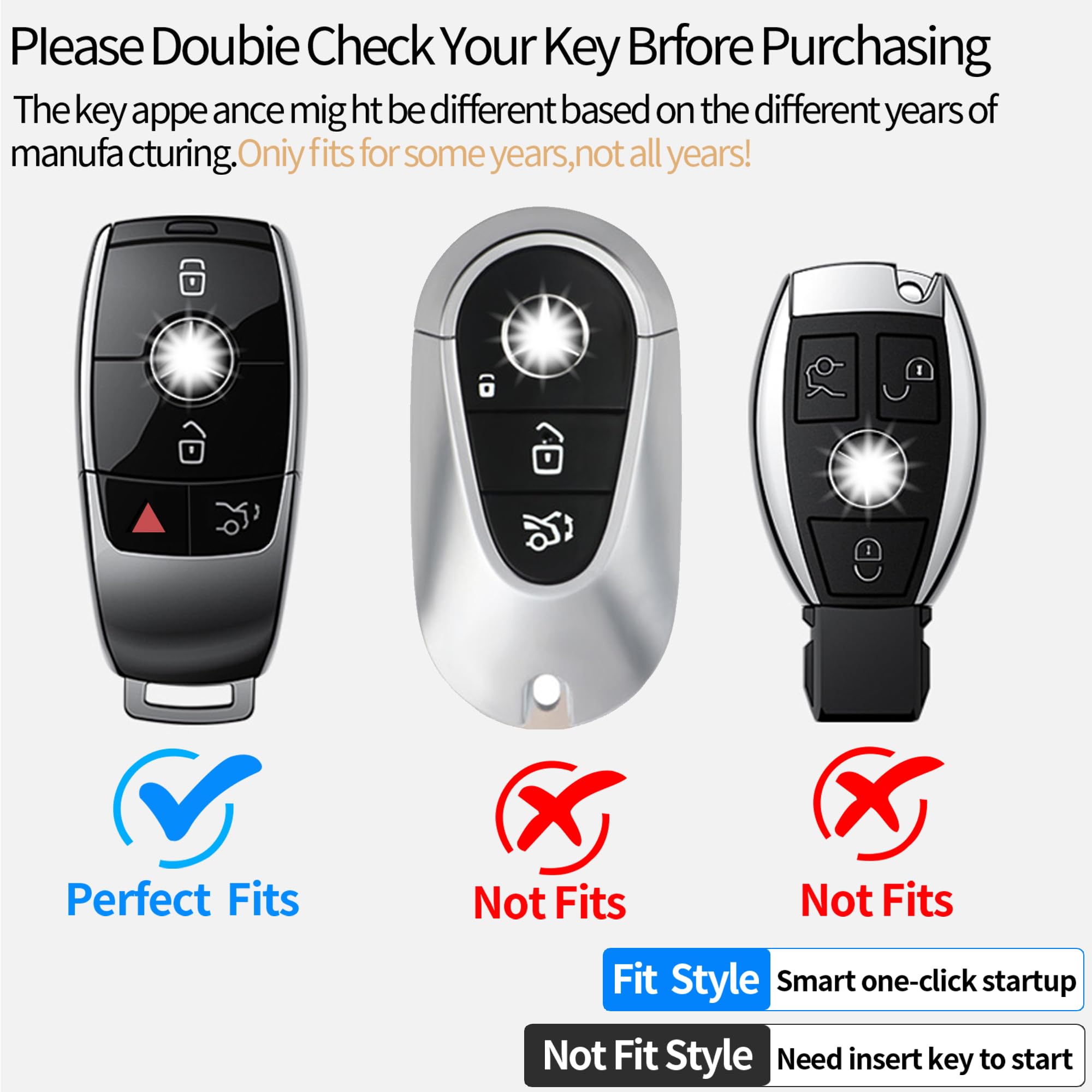 Tukellen For Mercedes Benz Key Fob Cover,Special Soft Tpu Key Case Protector Compatible With 2017-2023 E-Class 2018-2021 S-Class 2019-2023 A-Class C-Class G-Class-Silver