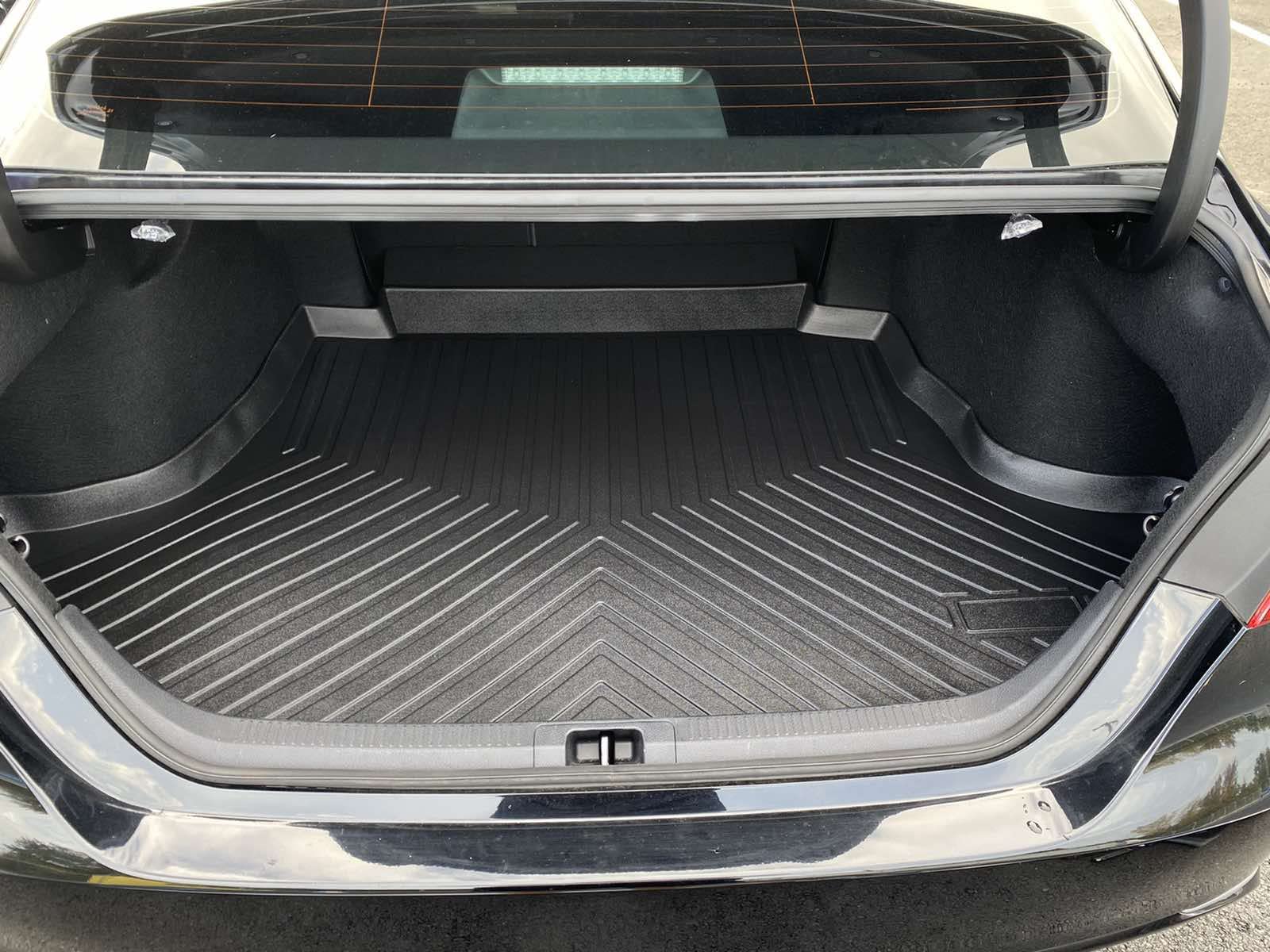 Premium Cargo Liner For Toyota Camry Camry Hybrid 2018-2024 - Custom Fit Car Trunk Mat -All-Season Black Cargo Mat - 3D Shaped L