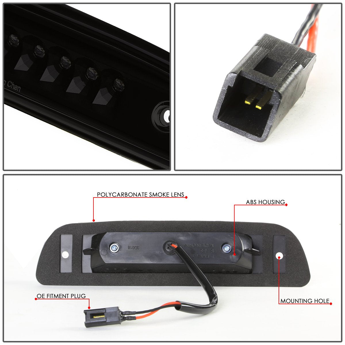 Dna Motoring 3Bl-Ttac95-Led-Bk-Sm Black Housing Led High Mount 3Rd Third Brake Light [Compatible With 95-17 Tacoma]