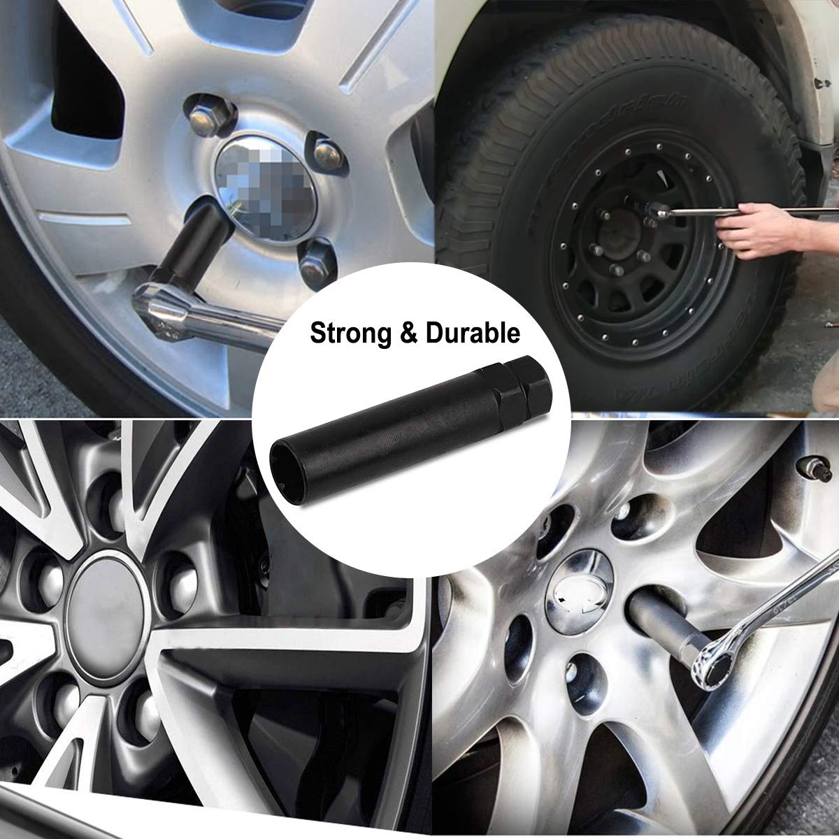 Muhize Heavy Duty 6 Spline Lug Nut Key, Upgraded Standard Small Diameter Drive Socket, Fit For 3/4 Inch And 13/16 Inch Hex Lug N