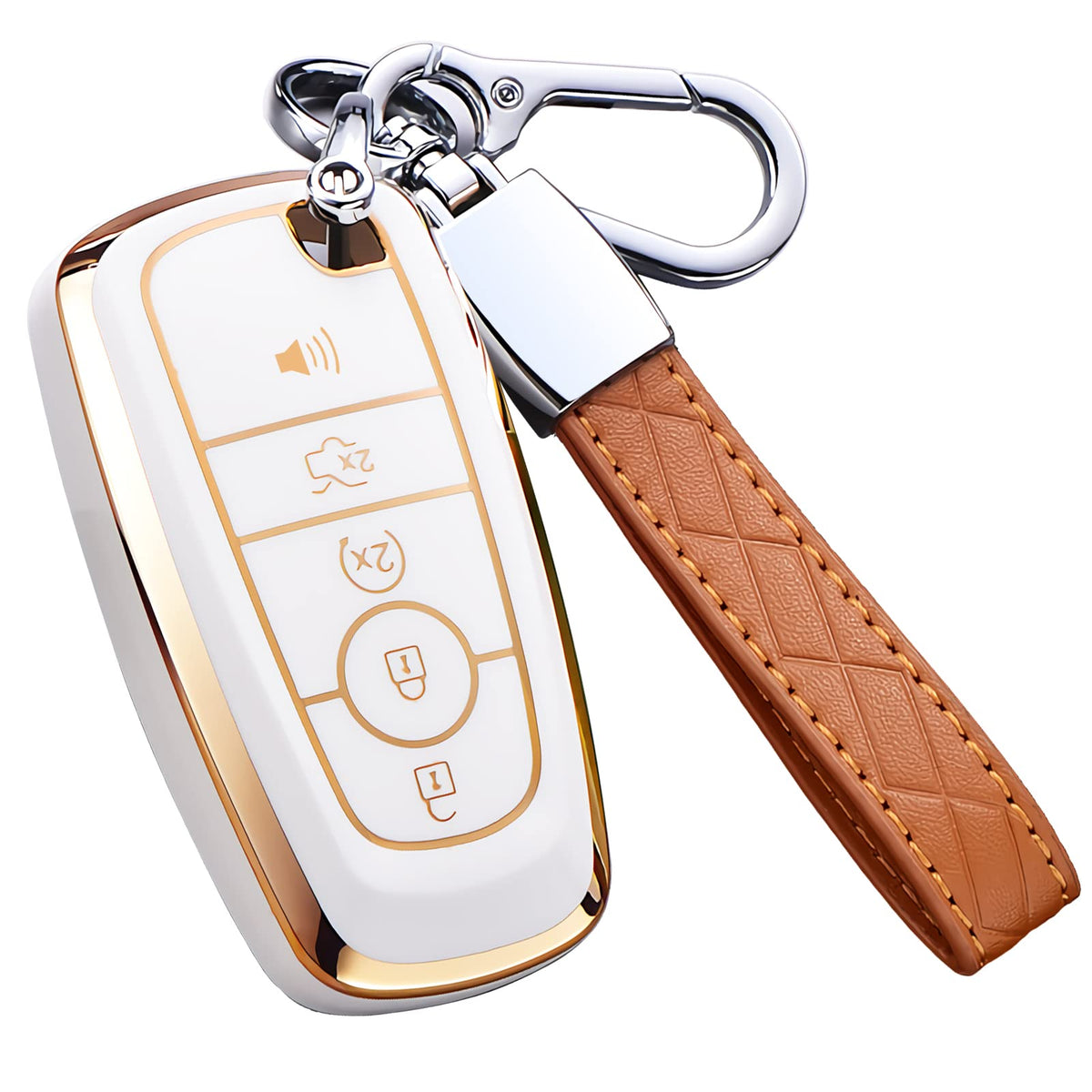 Cacacar For Ford Key Fob Cover, For Explorer Bronco Escape Edge Expedition Musta WBCARB0B63BF8XZ