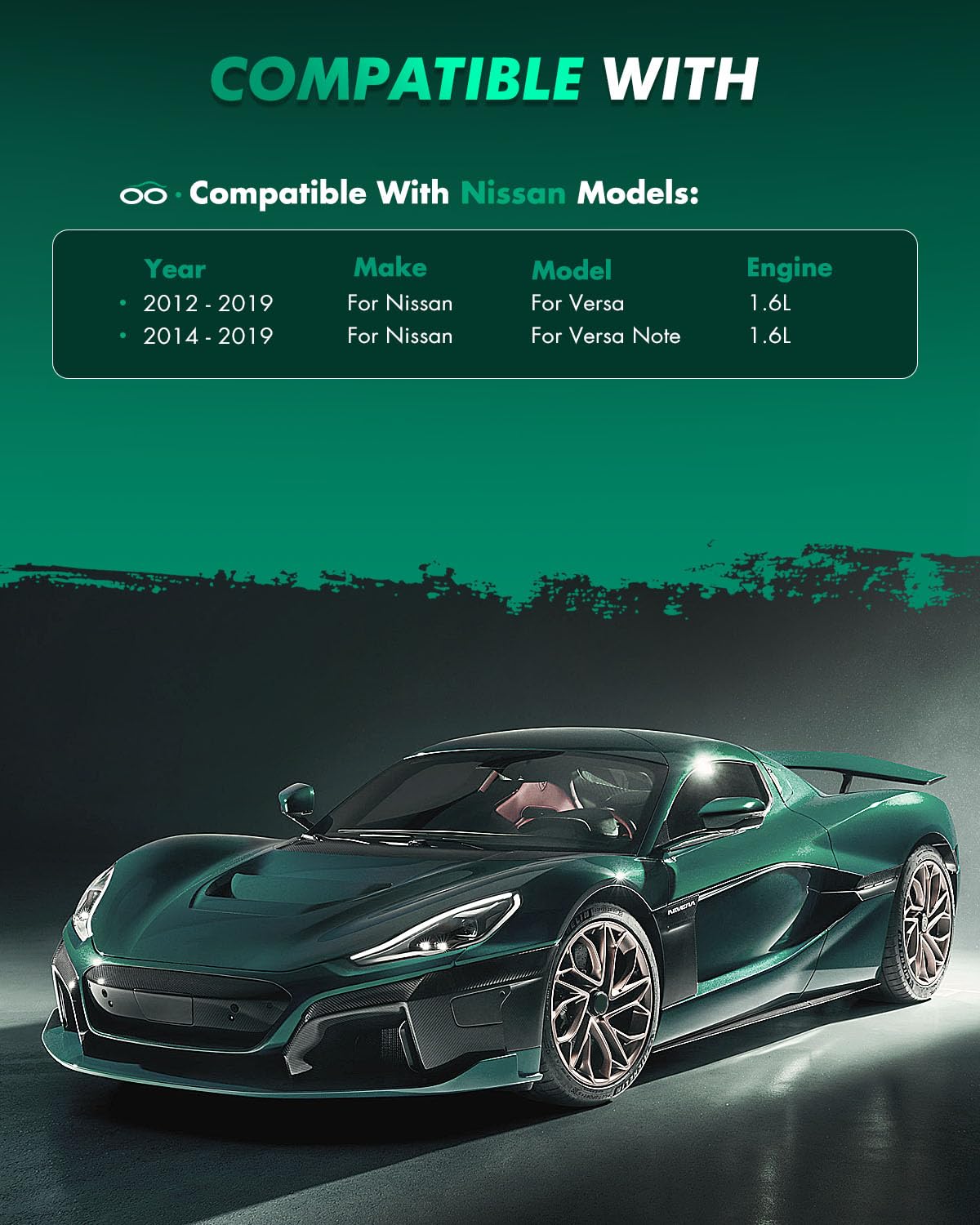 Scitoo Front Disc Brake Pad Set 4Pcs W/Hardware Fit For Nissan For Versa 2012-2019,For Nissan For Versa Note 2014-2019